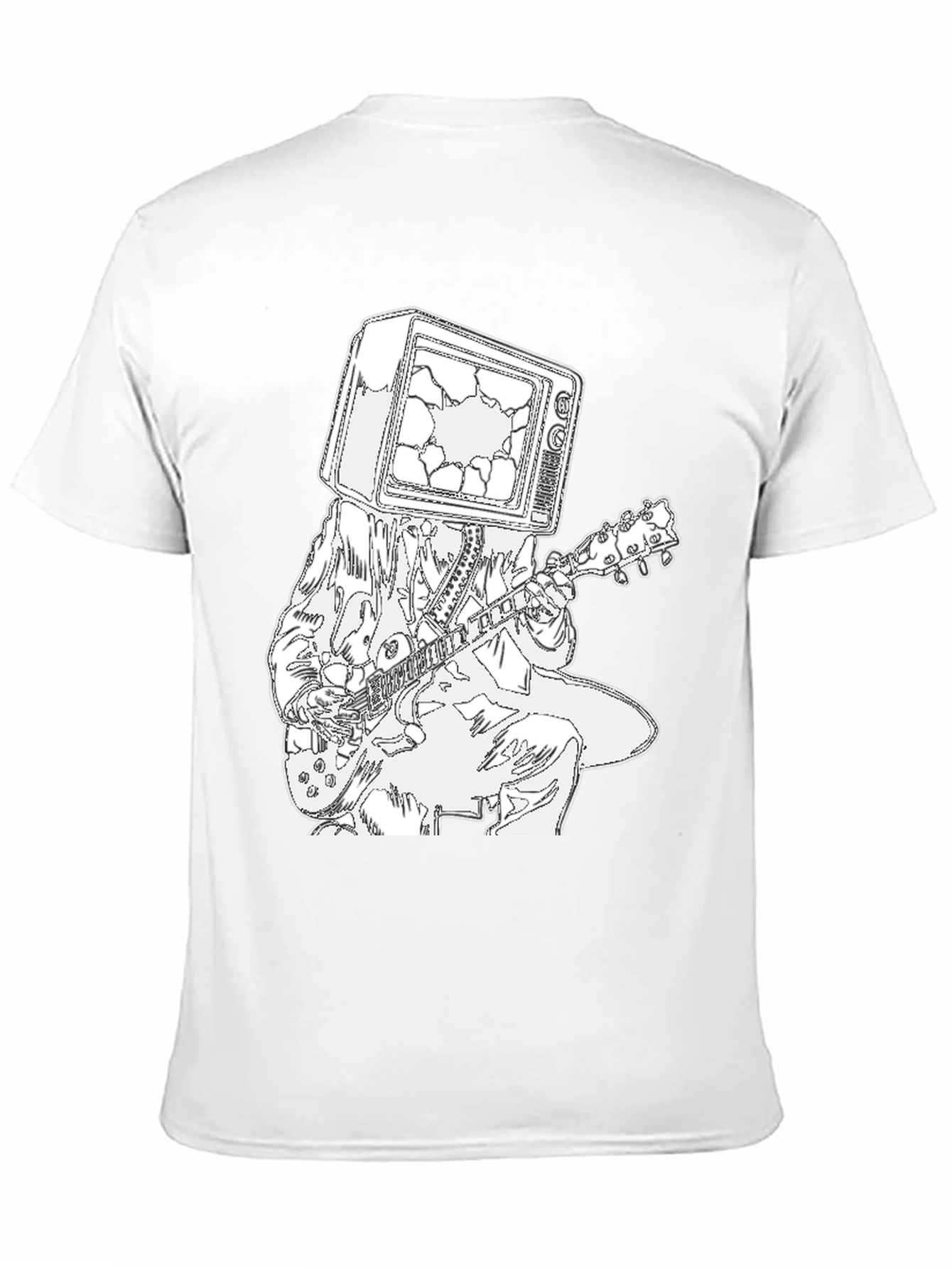 Broken TV Head Guitar Player Graphic Tee