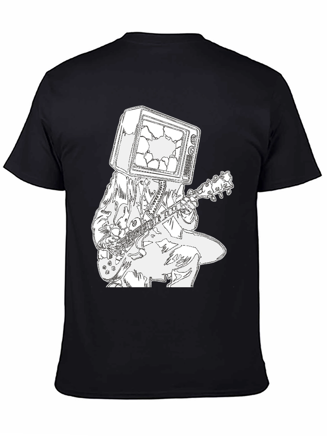 Broken TV Head Guitar Player Graphic Tee
