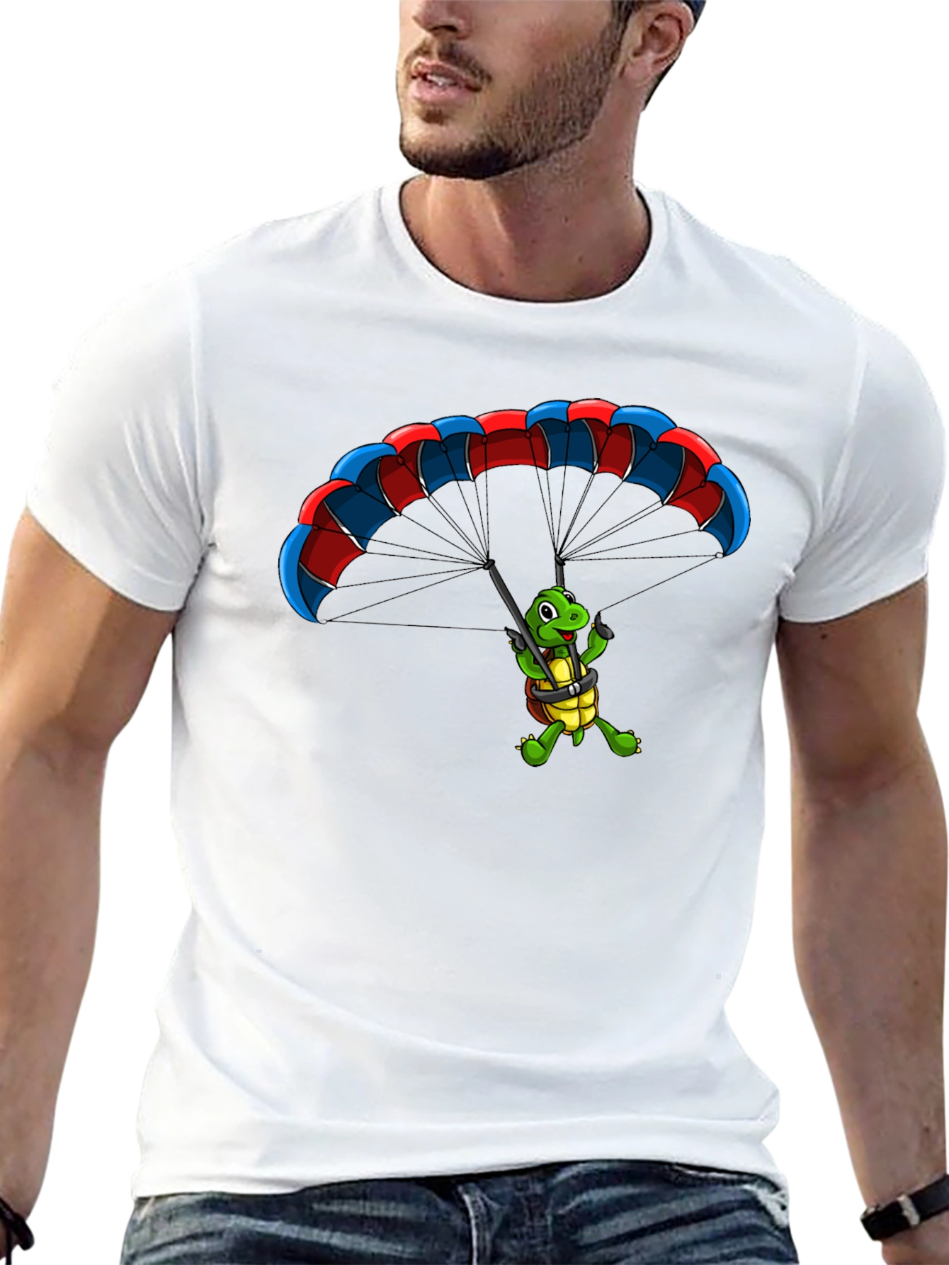 Turtle Parachute Graphic Tee - Fun & Unique Design