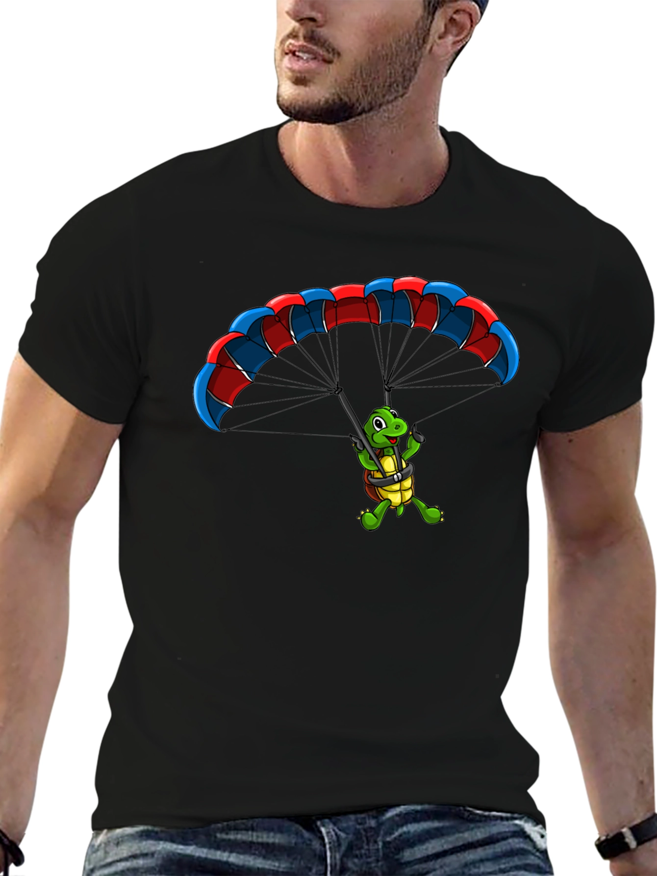Turtle Parachute Graphic Tee - Fun & Unique Design