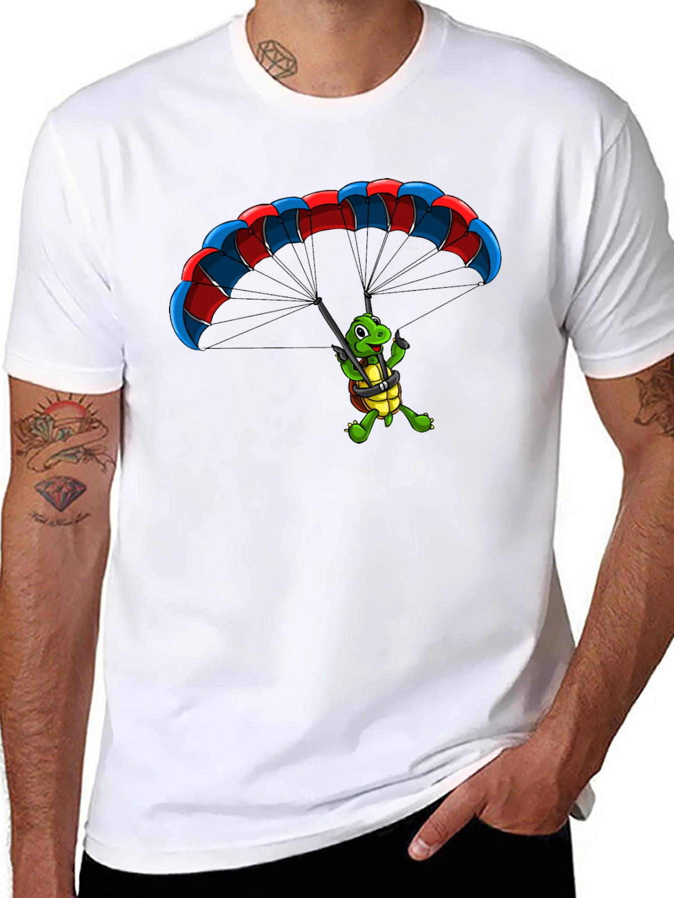Turtle Parachute Graphic Tee - Fun & Unique Design