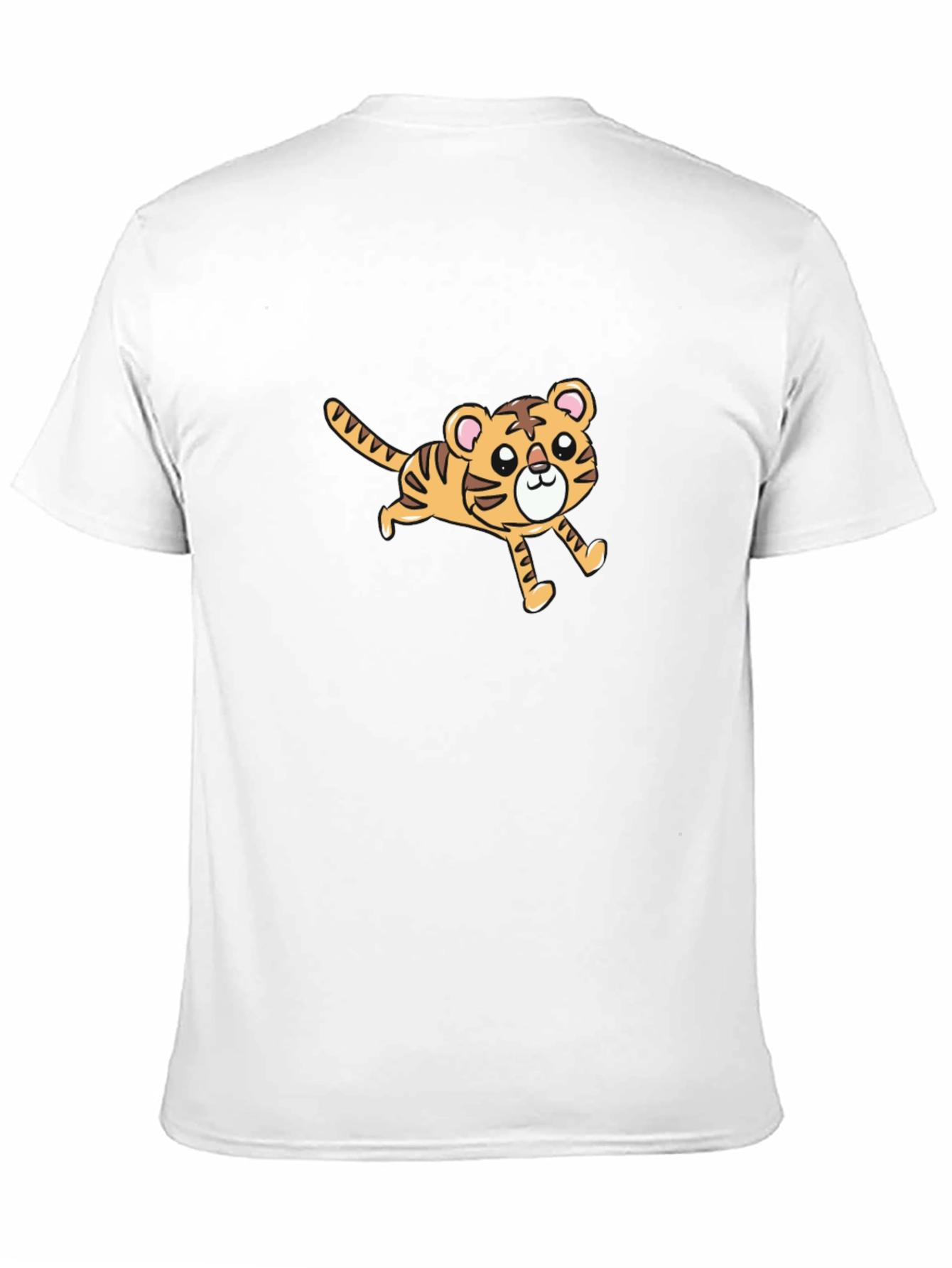 Cute Cartoon Tiger Graphic Black T-Shirt