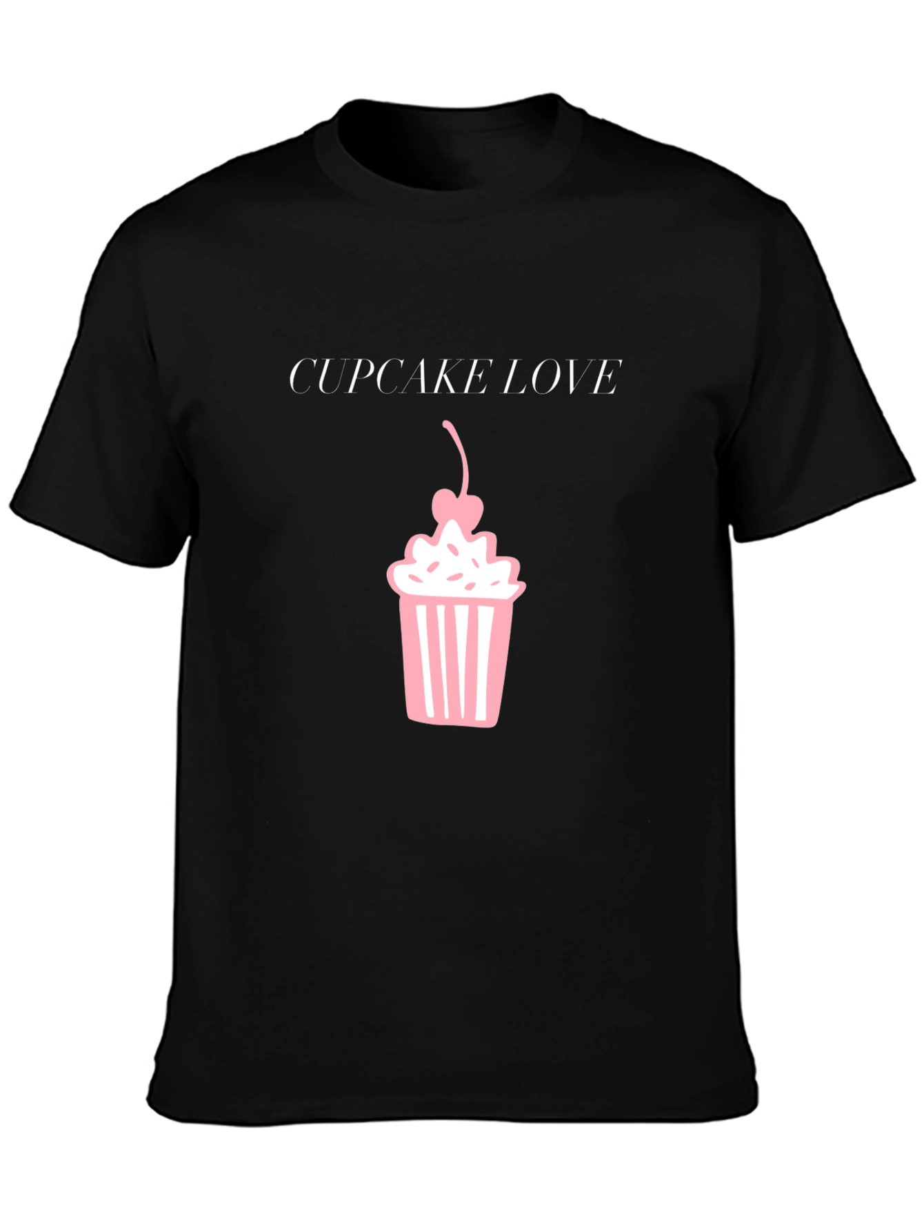 Cupcake Love Graphic T-Shirt - Black