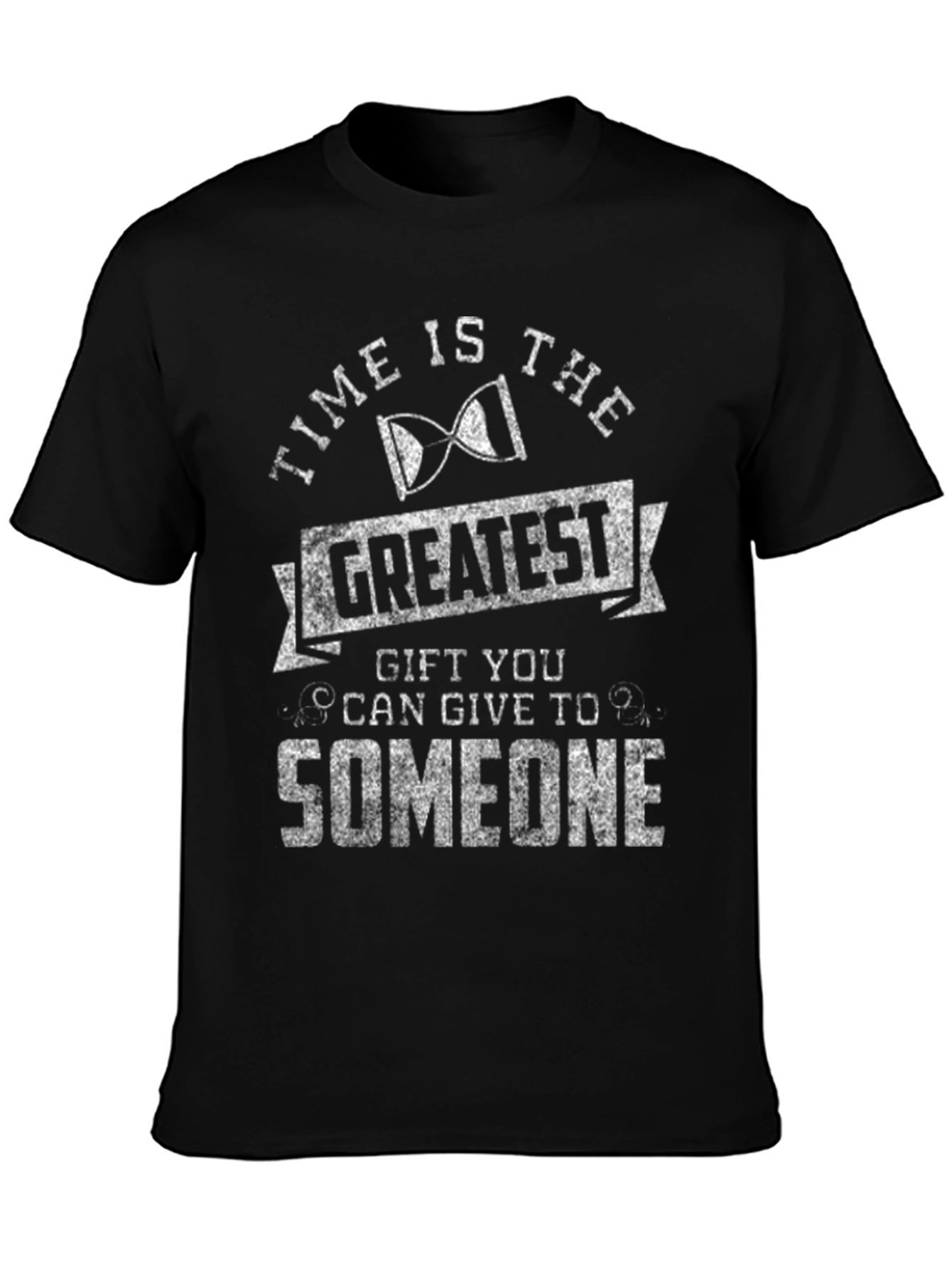 Time is the Greatest Gift Black Graphic T-Shirt