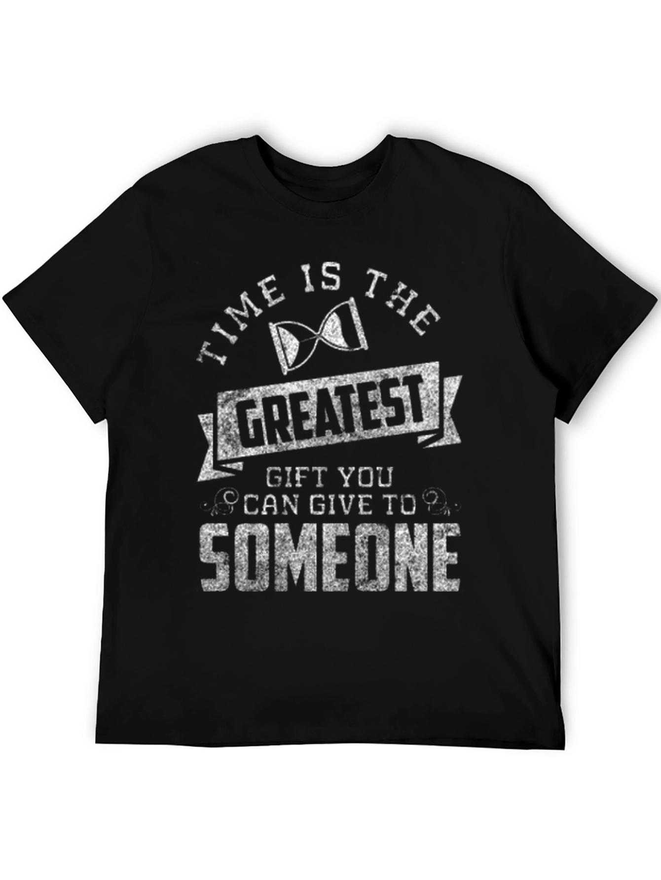 Time is the Greatest Gift Black Graphic T-Shirt