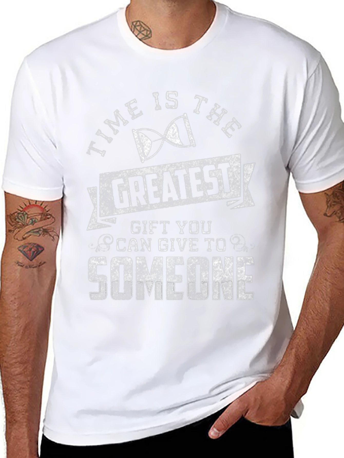 Time is the Greatest Gift Black Graphic T-Shirt