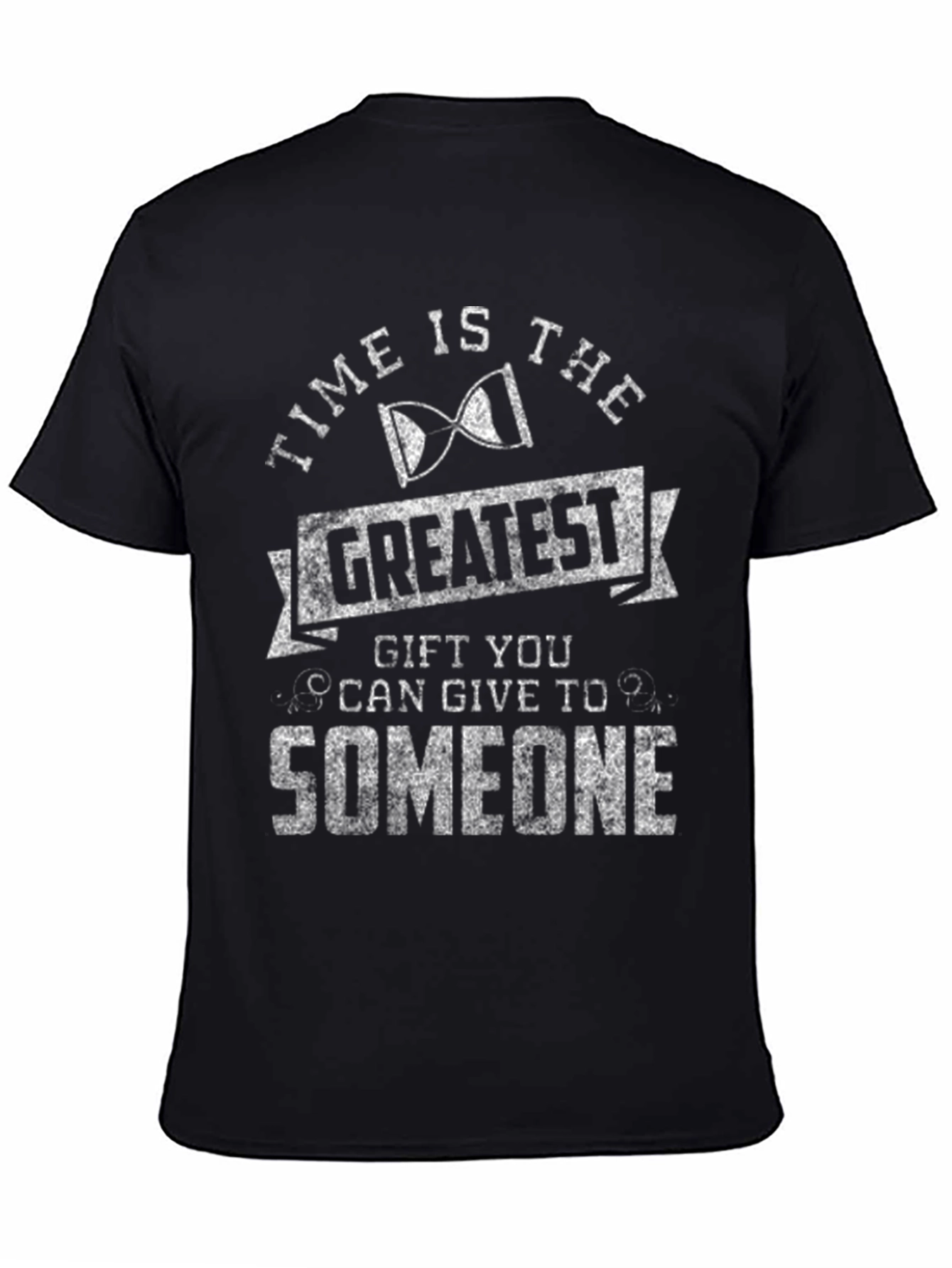 Time is the Greatest Gift Black Graphic T-Shirt