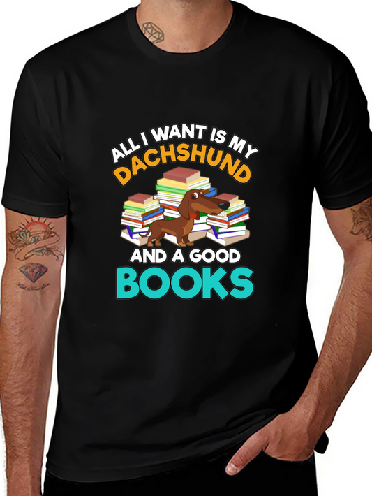 Dachshund and Books T-Shirt