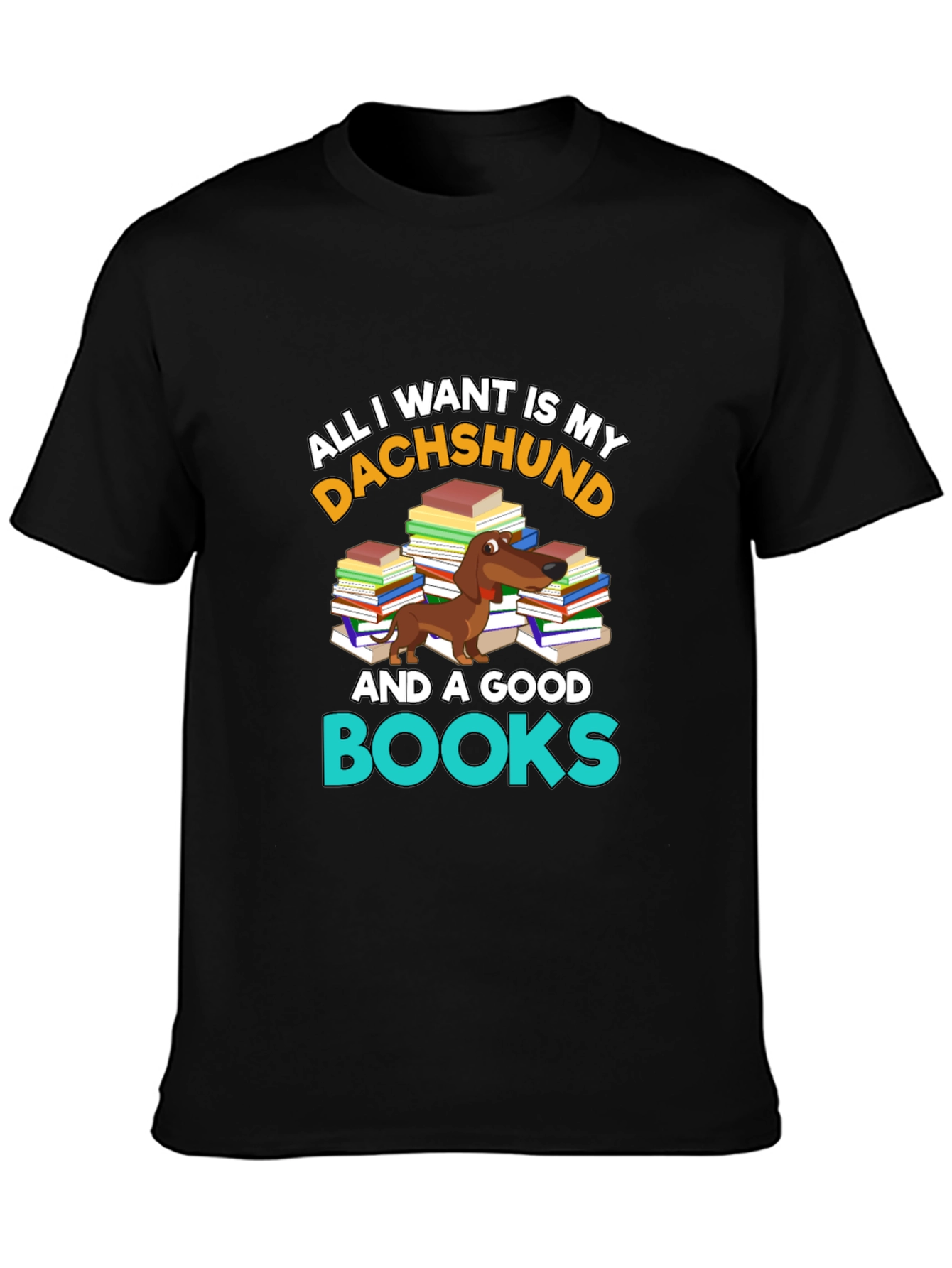 Dachshund and Books T-Shirt