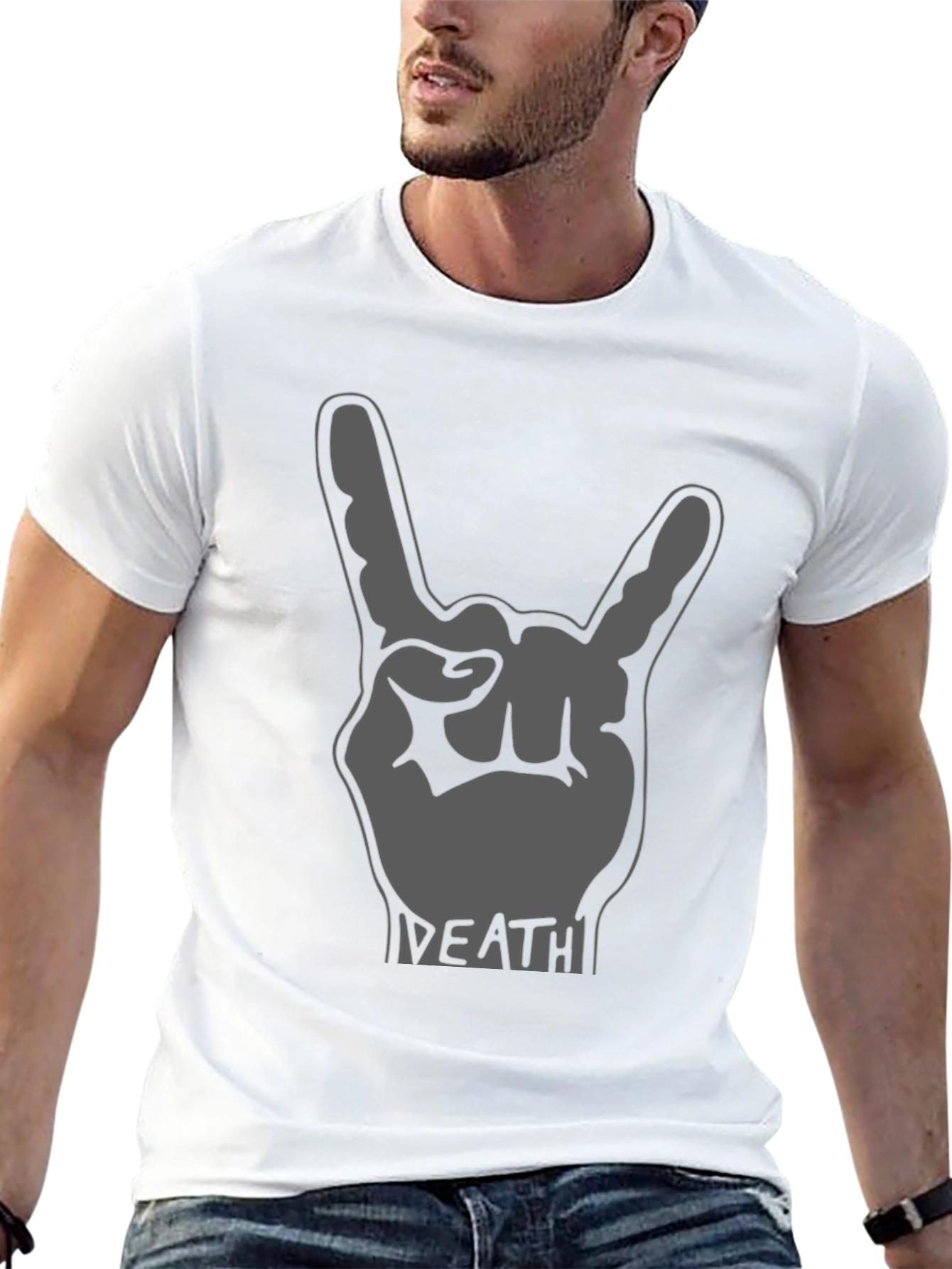 Rock On Graphic Tee - Death Metal Hand Gesture