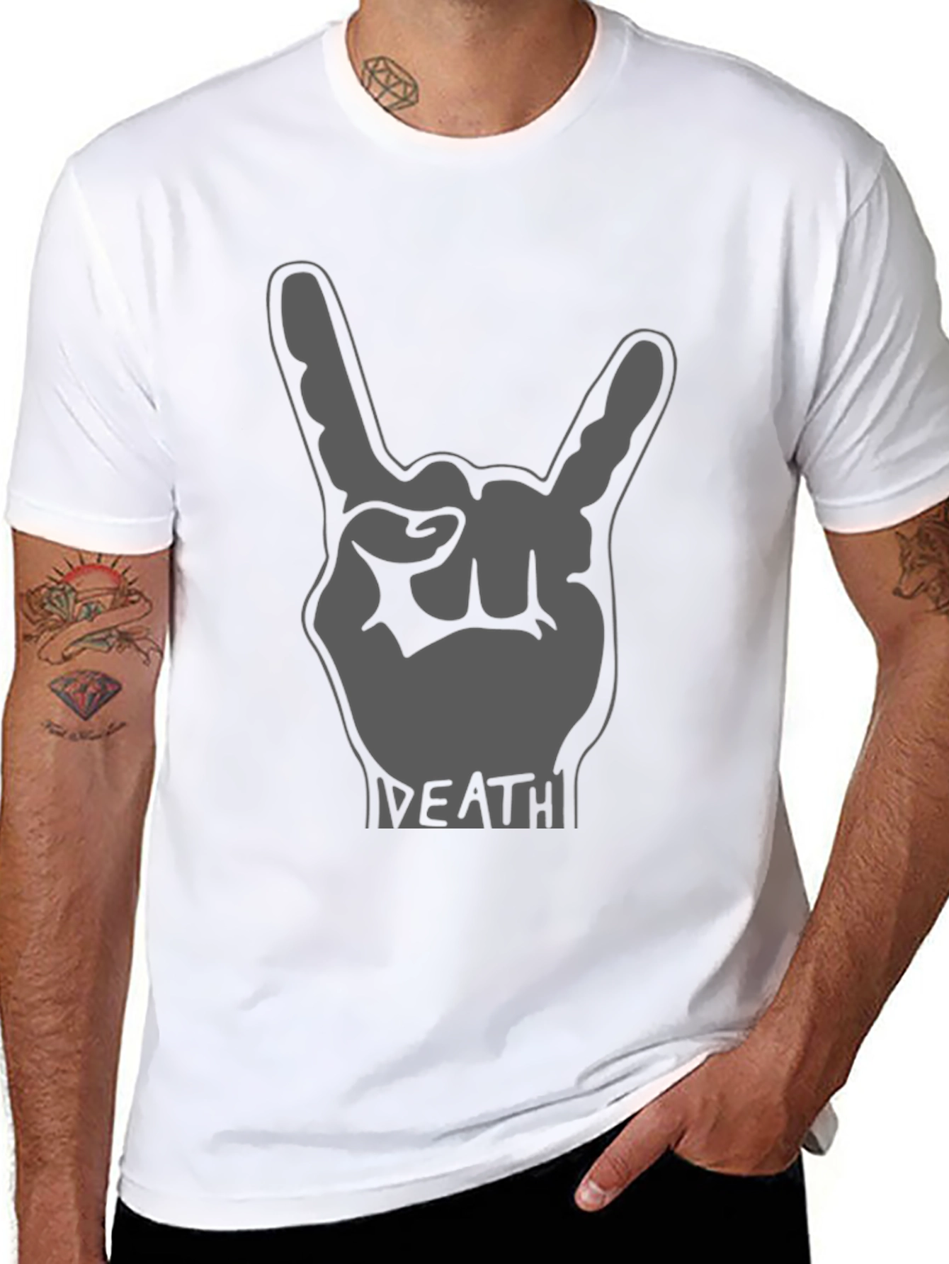 Rock On Graphic Tee - Death Metal Hand Gesture