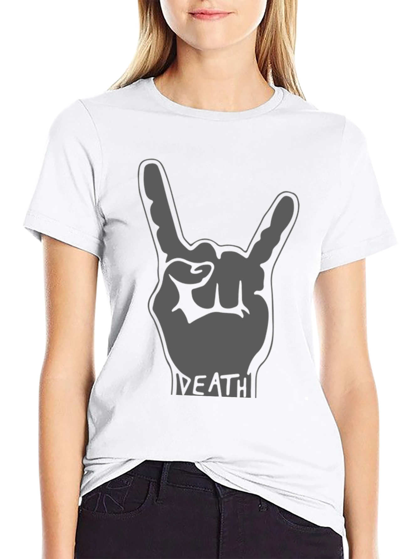Rock On Graphic Tee - Death Metal Hand Gesture