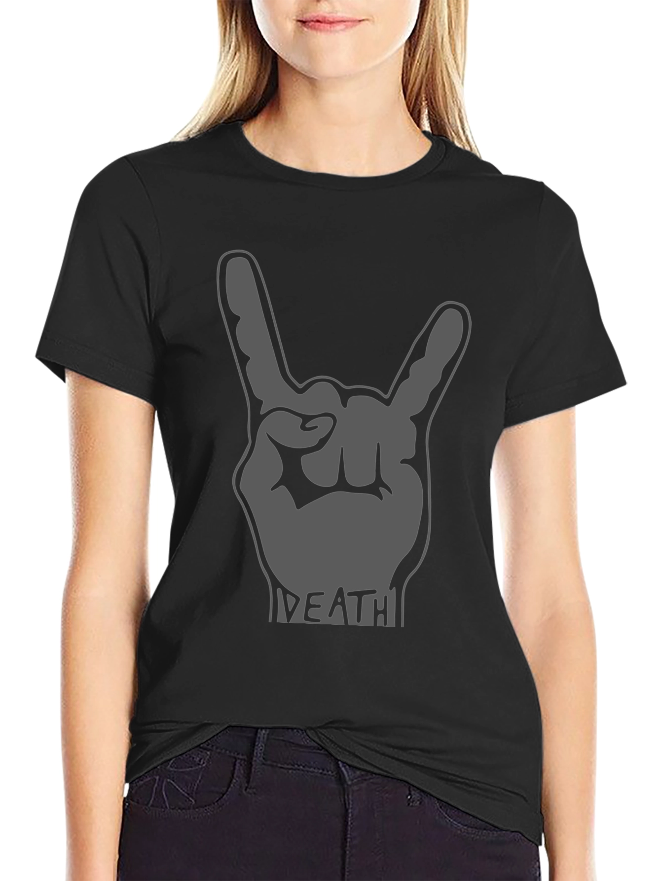 Rock On Graphic Tee - Death Metal Hand Gesture