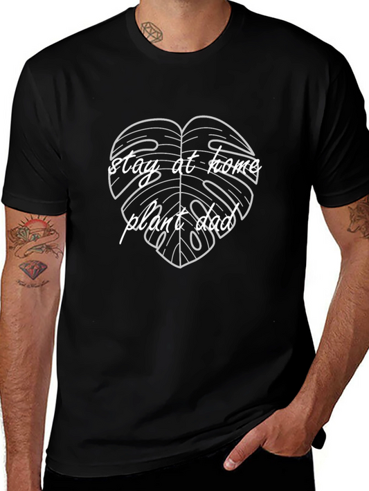 Stay-at-Home Plant Dad Graphic Tee - Black Cotton T-Shirt
