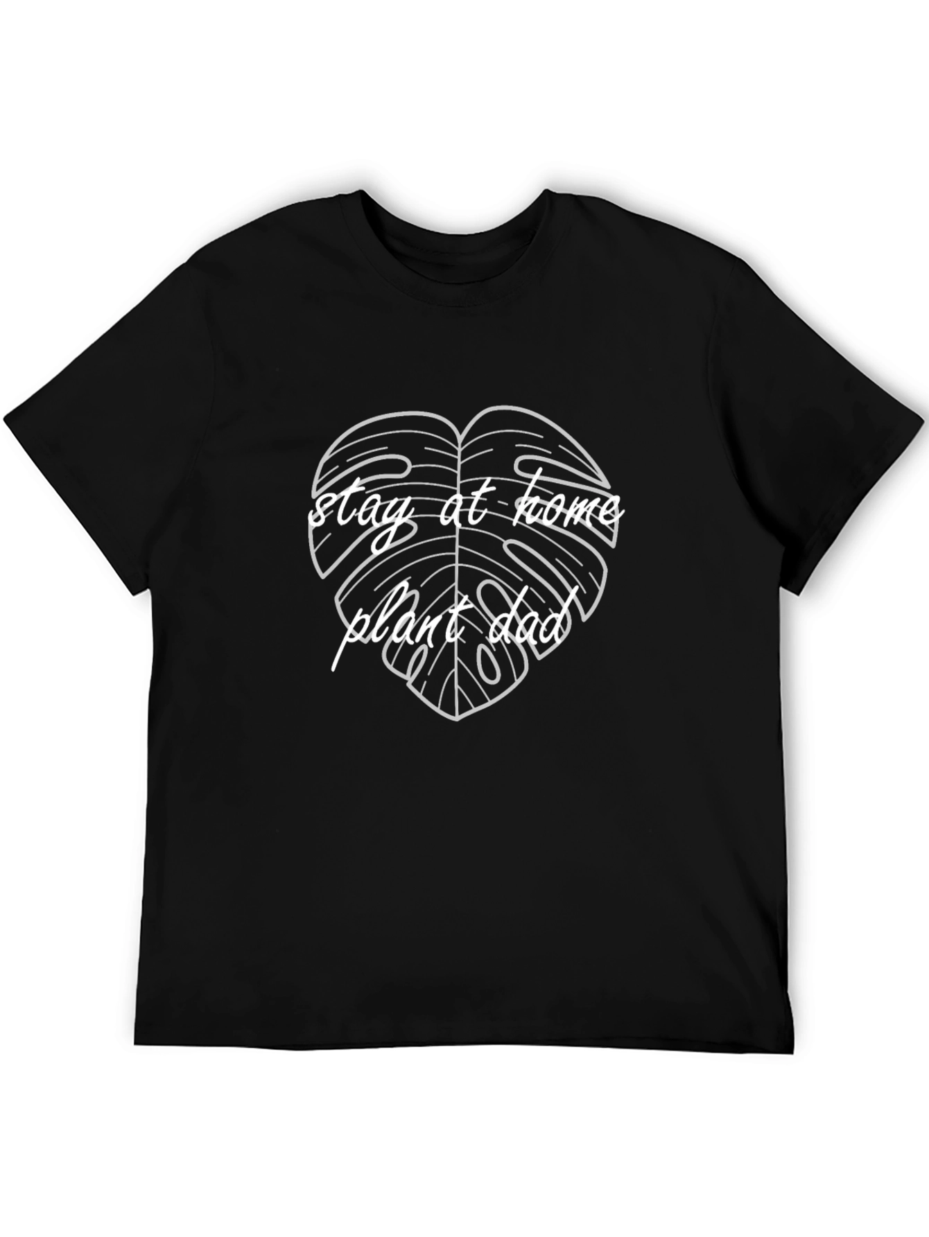Stay-at-Home Plant Dad Graphic Tee - Black Cotton T-Shirt