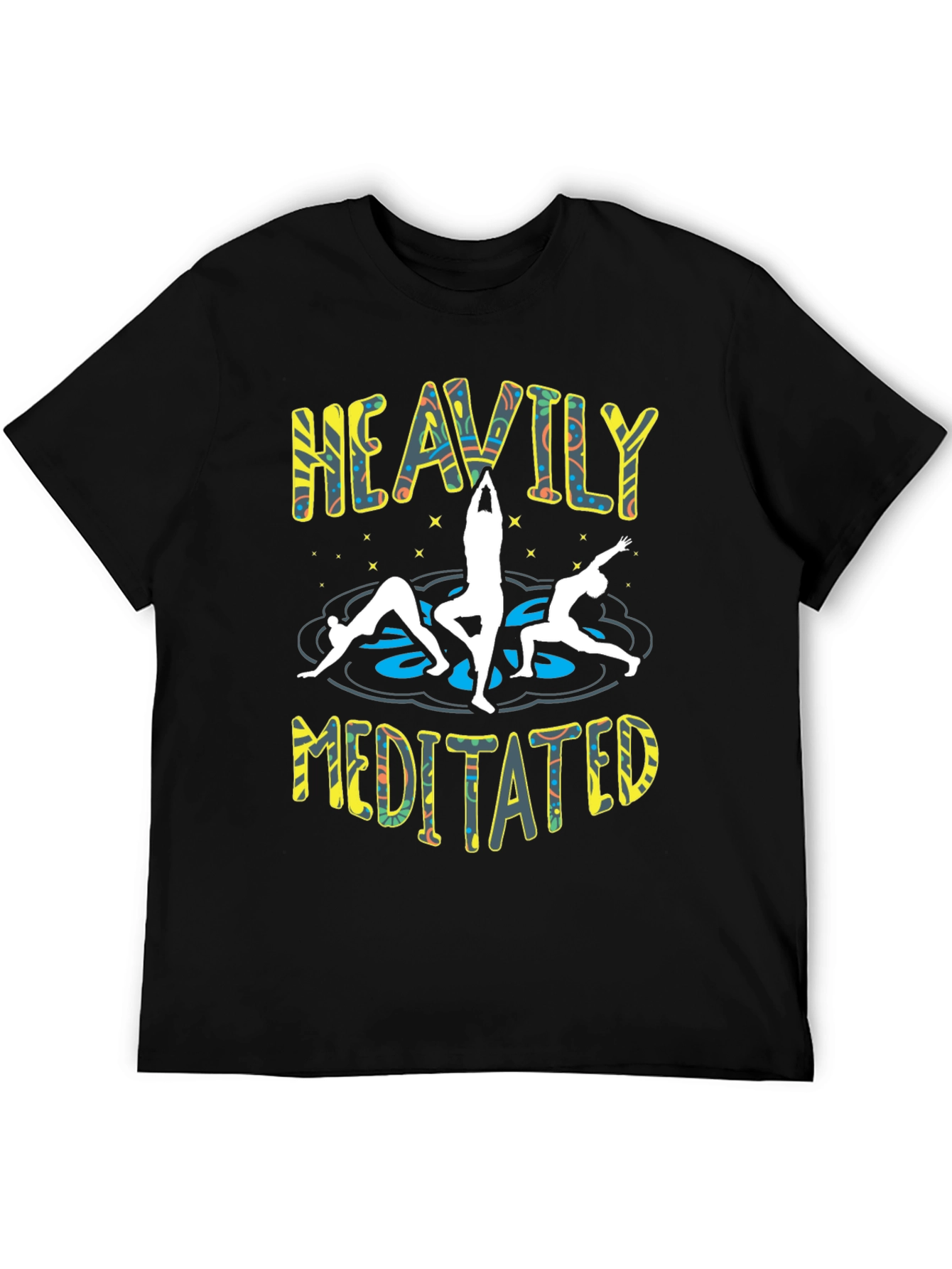 Heavily Meditated Yoga Black T-Shirt