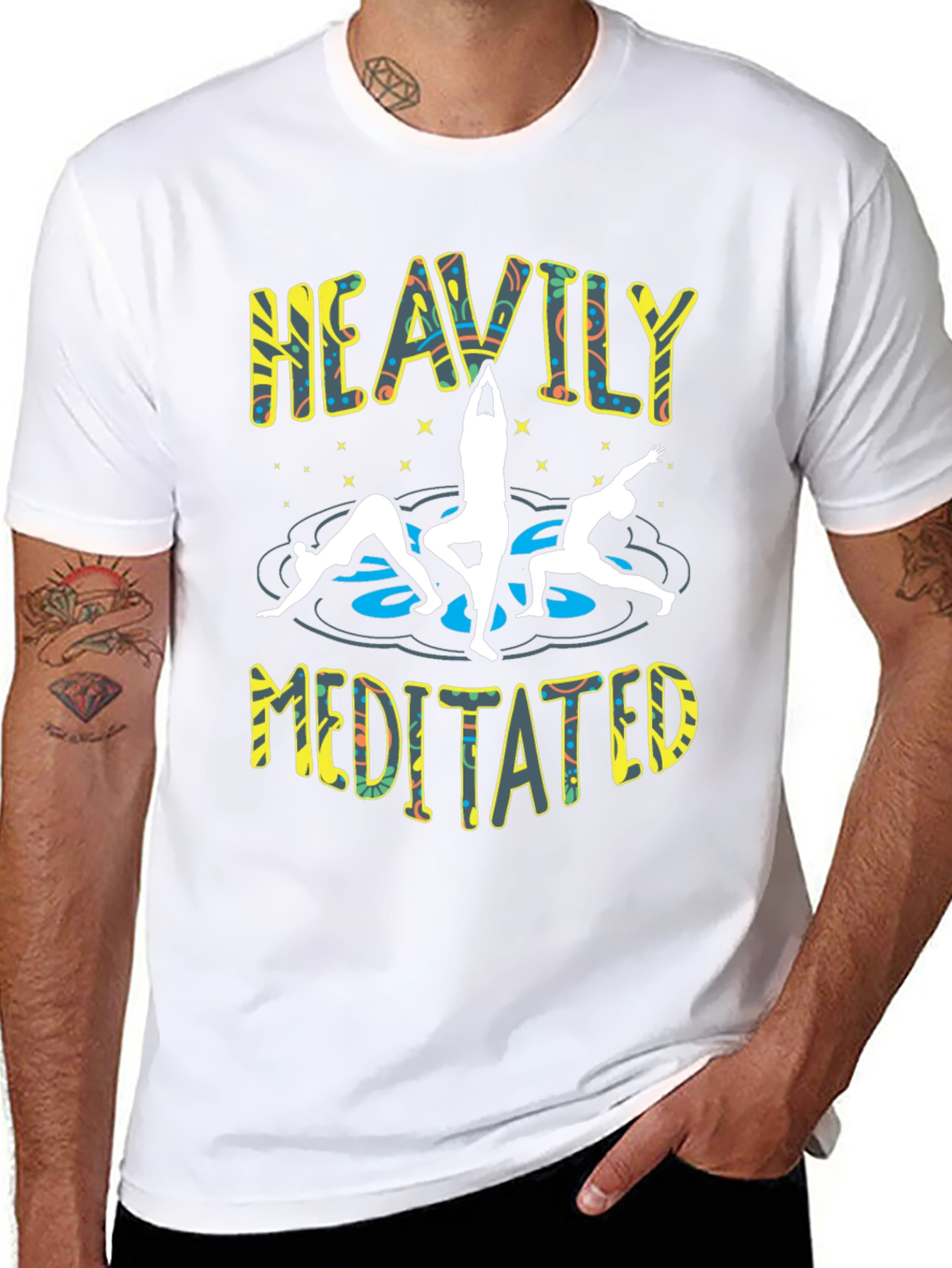 Heavily Meditated Yoga Black T-Shirt