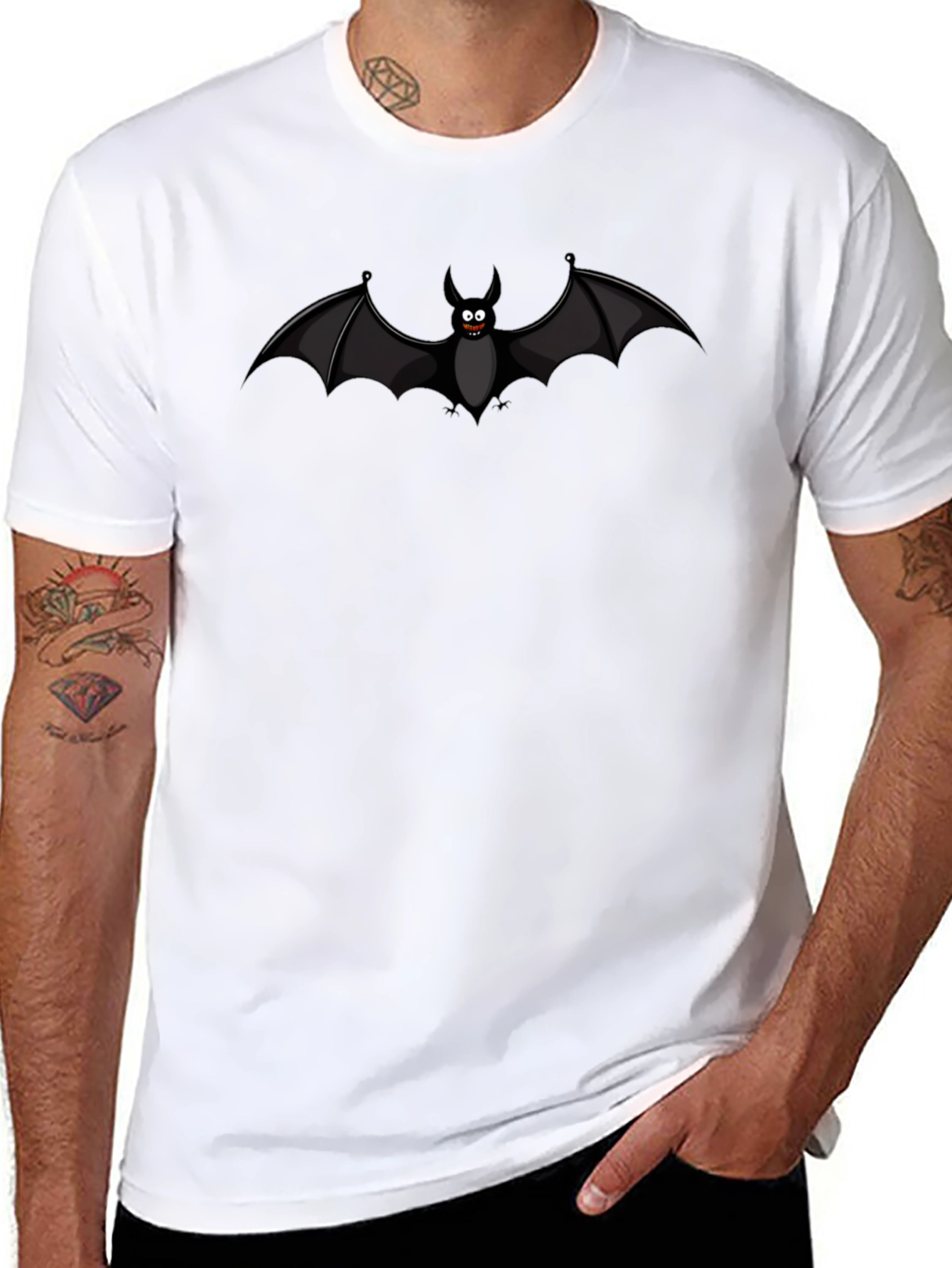 Spooky Bat Graphic Tee - Halloween Shirt