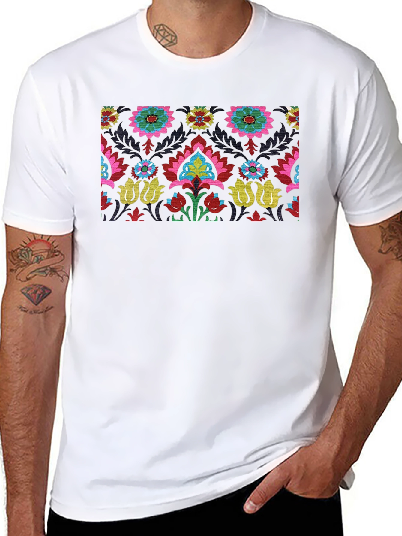 Suzani Print Black T-Shirt