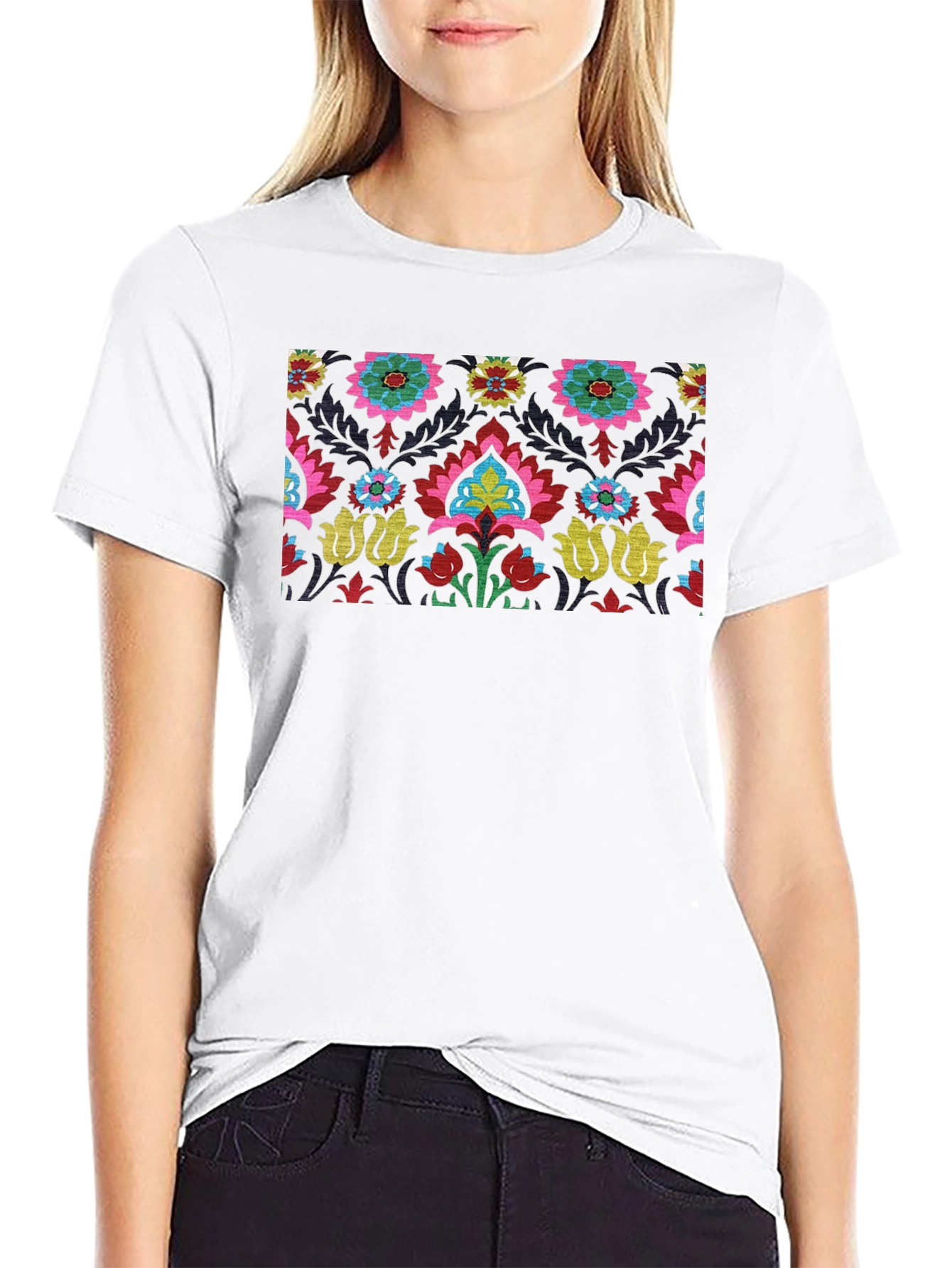 Suzani Print Black T-Shirt