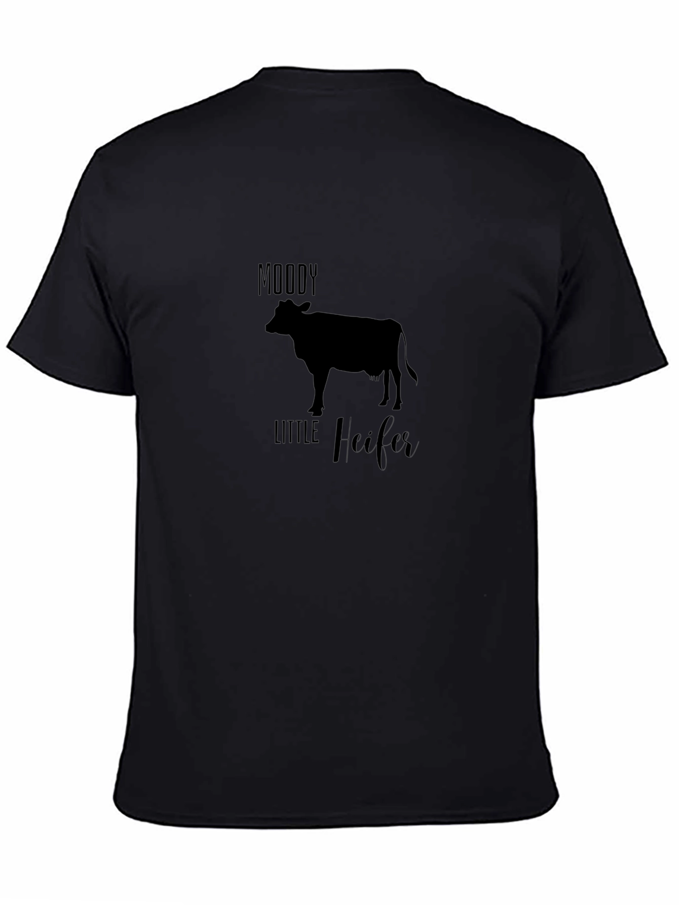 Moody Little Heifer Black Tee