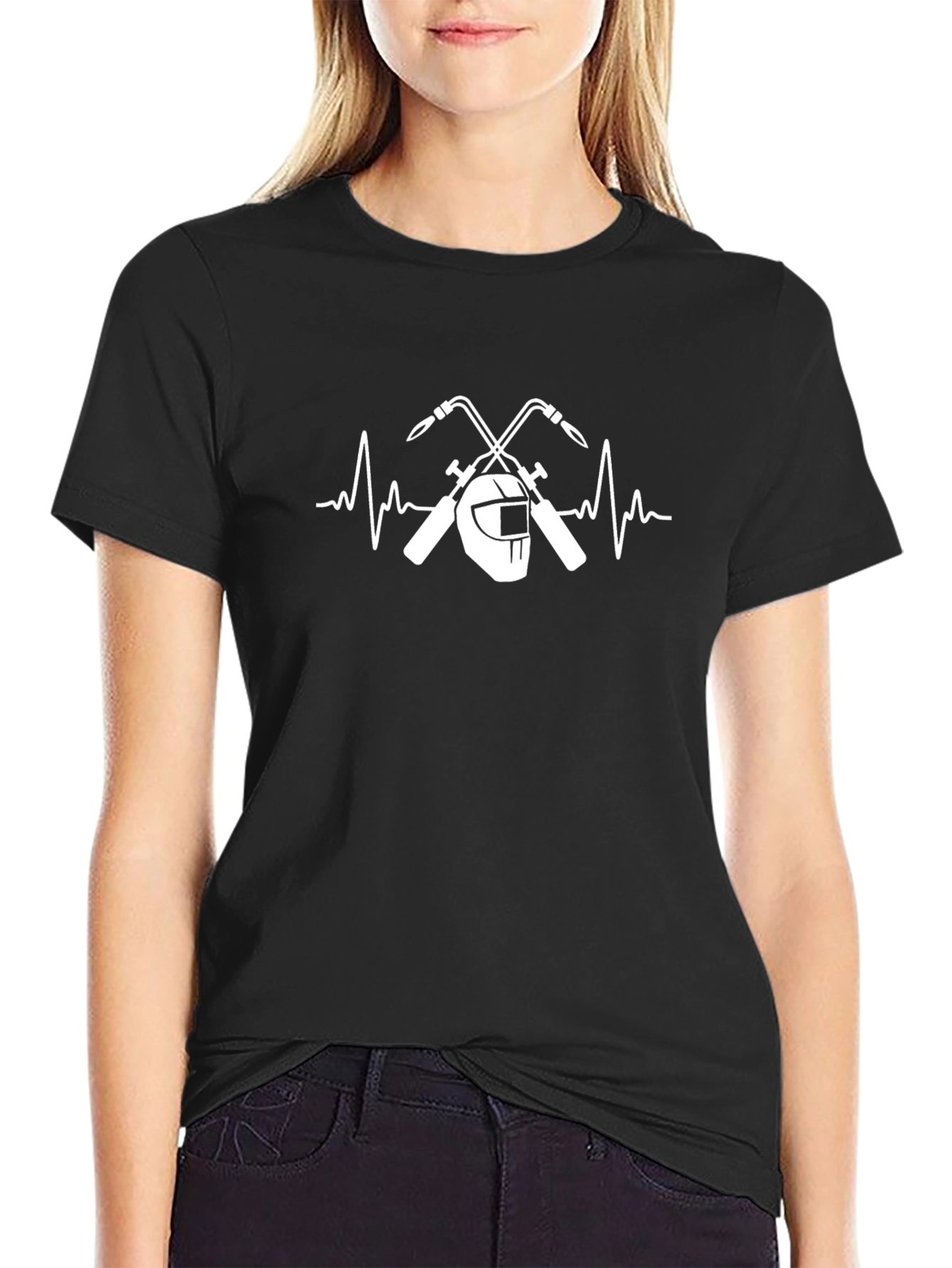 Welder Heartbeat T-Shirt - Black