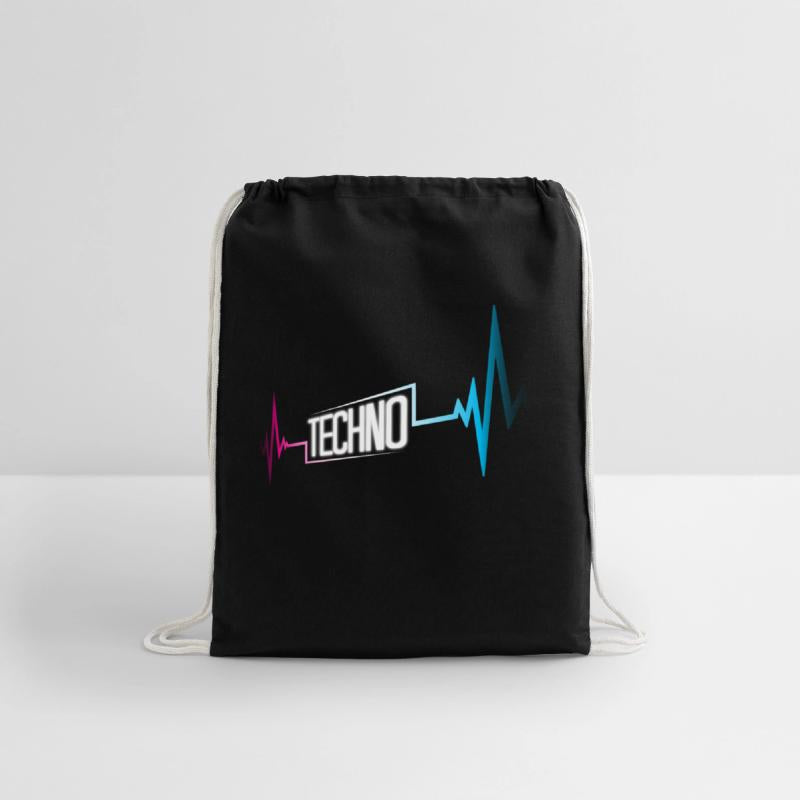 Techno Heartbeat EKG Pulse Music Party Frequency