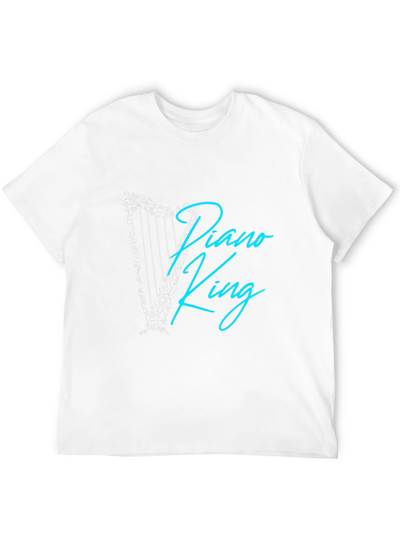 Piano King Graphic T-Shirt - Musical Harp Design