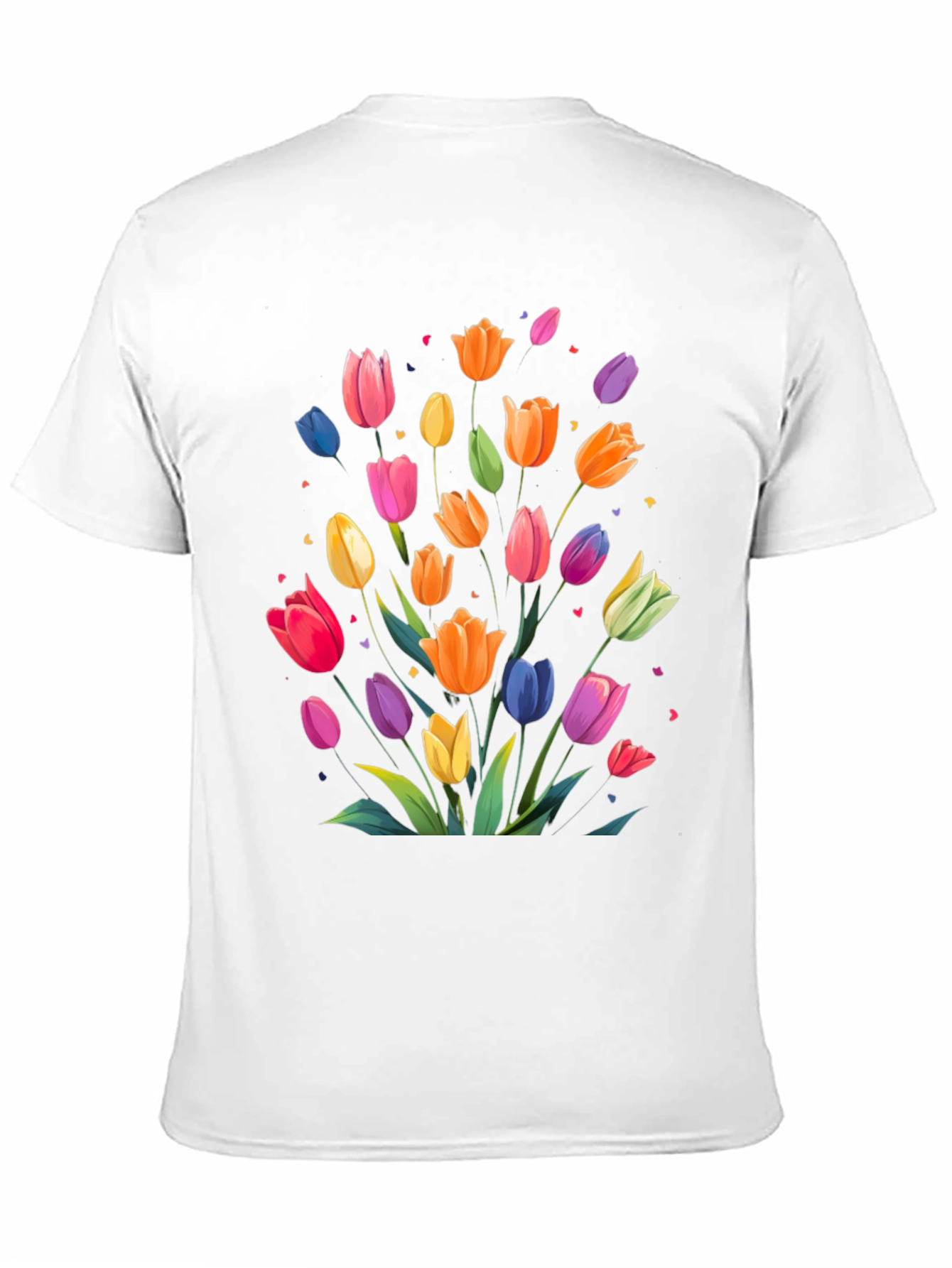 Floral Tulip Graphic Tee - Black
