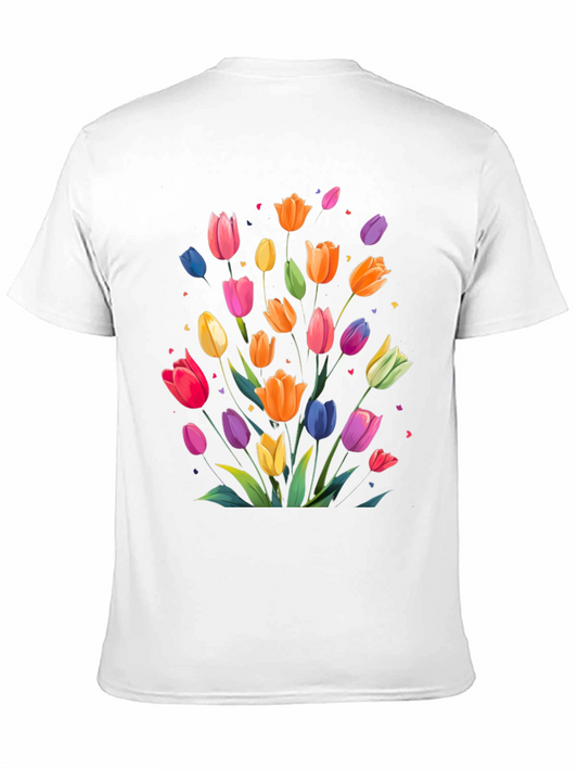 Floral Tulip Graphic Tee - Black