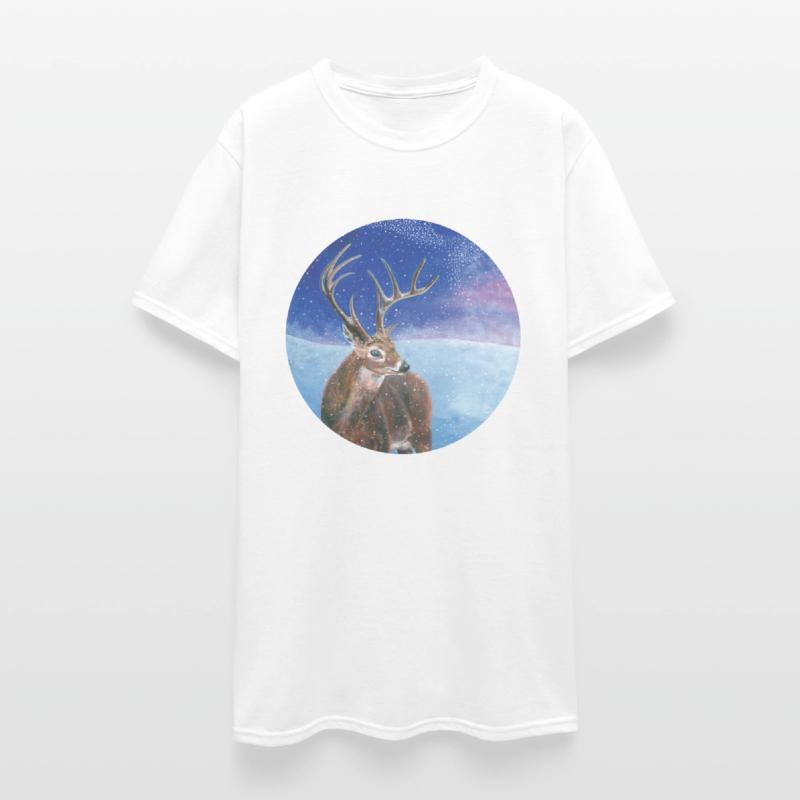 The Red Deer in Winter Illustration