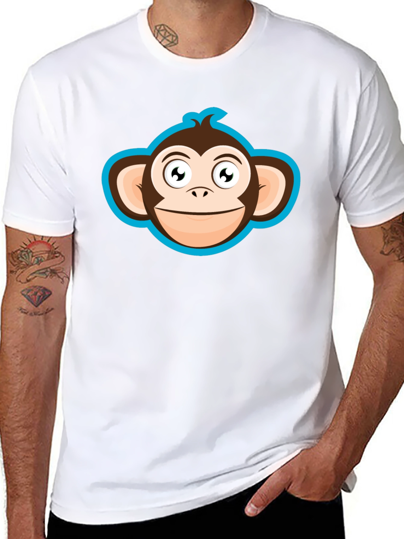 Monkey Face Black T-Shirt