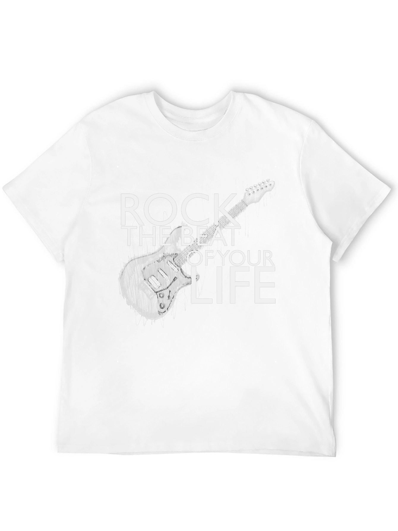 Rock the Beat Guitar Graphic Tee - Black