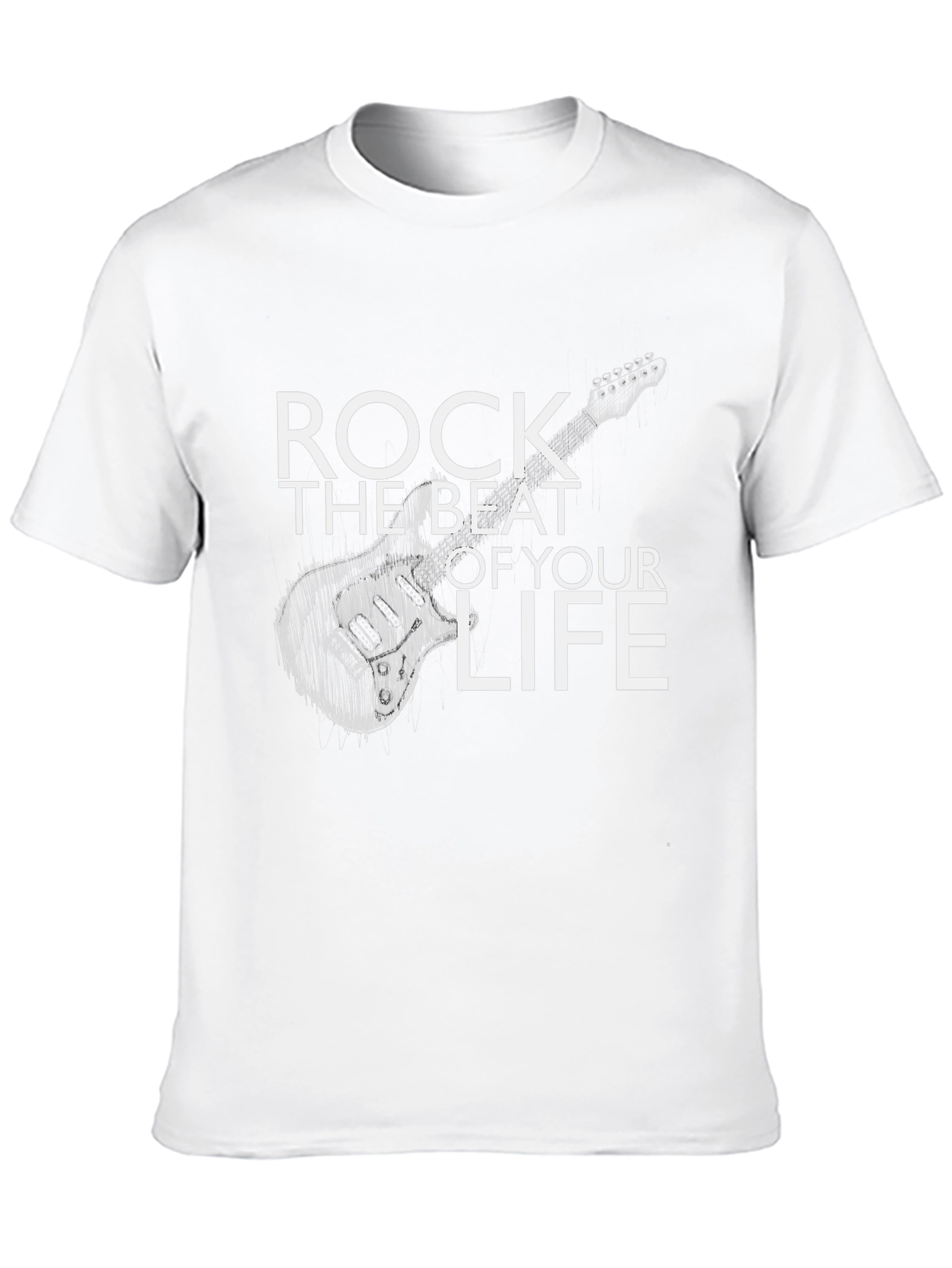Rock the Beat Guitar Graphic Tee - Black