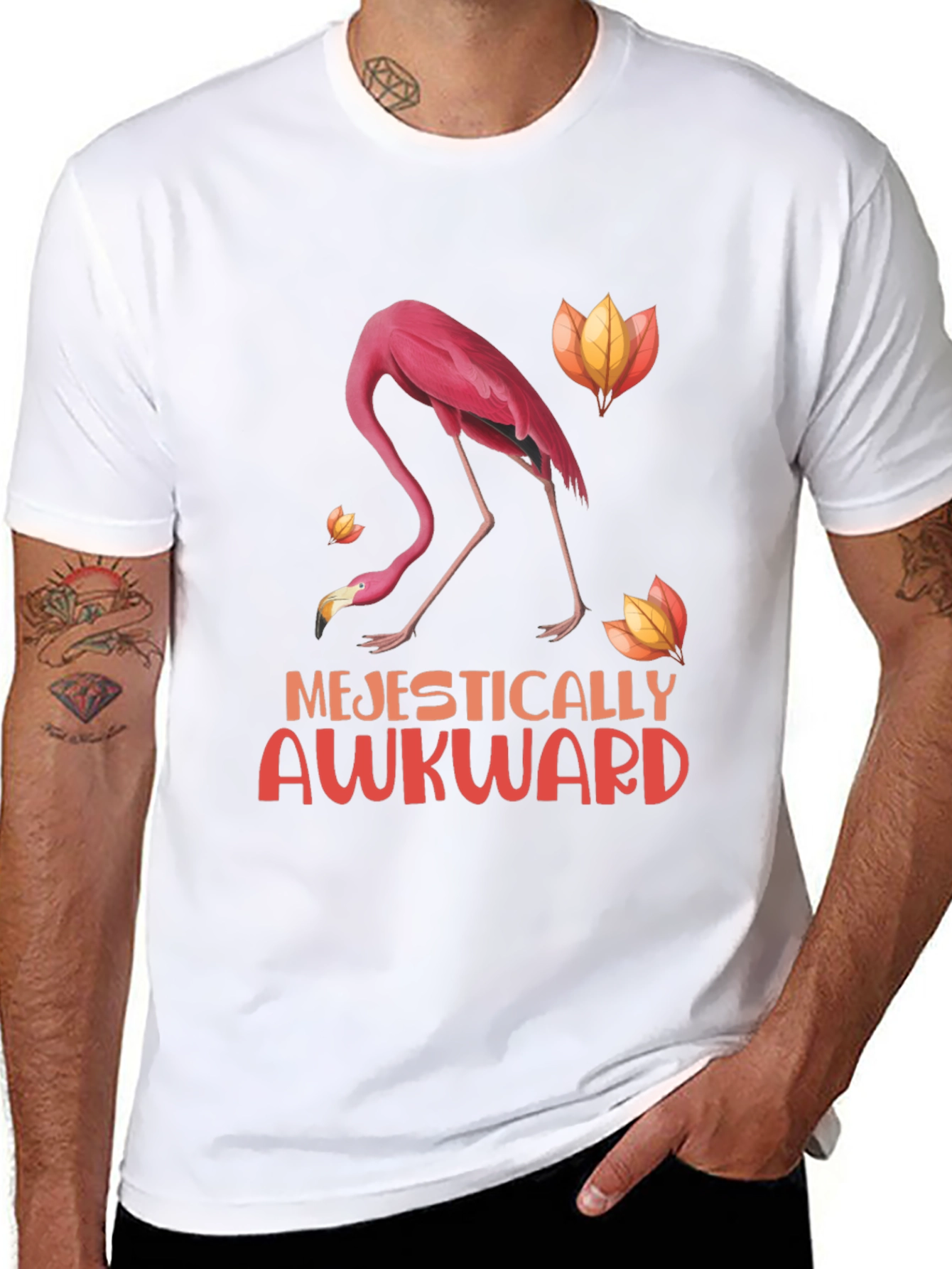 Majestically Awkward Flamingo Graphic Tee