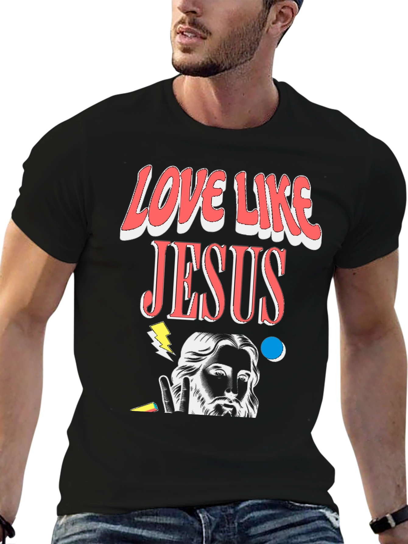Love Like Jesus Graphic T-Shirt - Black Cotton Blend
