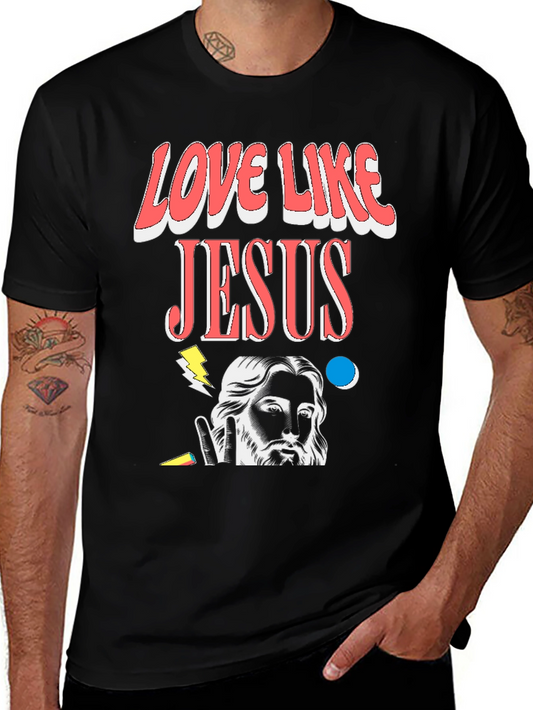 Love Like Jesus Graphic T-Shirt - Black Cotton Blend