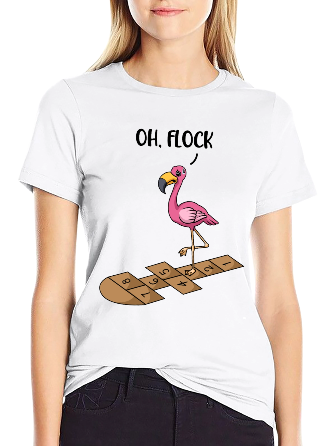 Oh Flock! Flamingo Hopscotch Graphic Tee