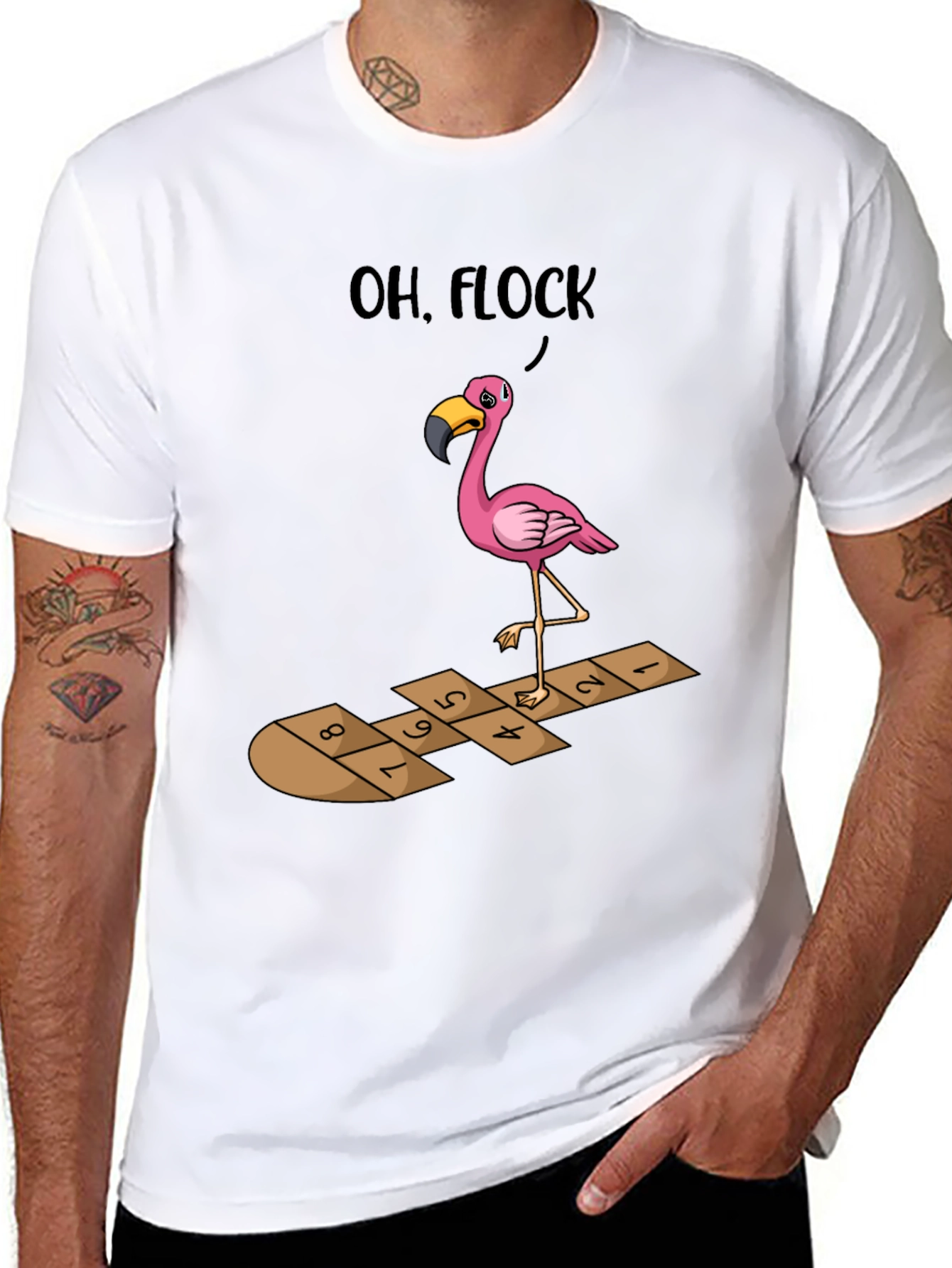 Oh Flock! Flamingo Hopscotch Graphic Tee