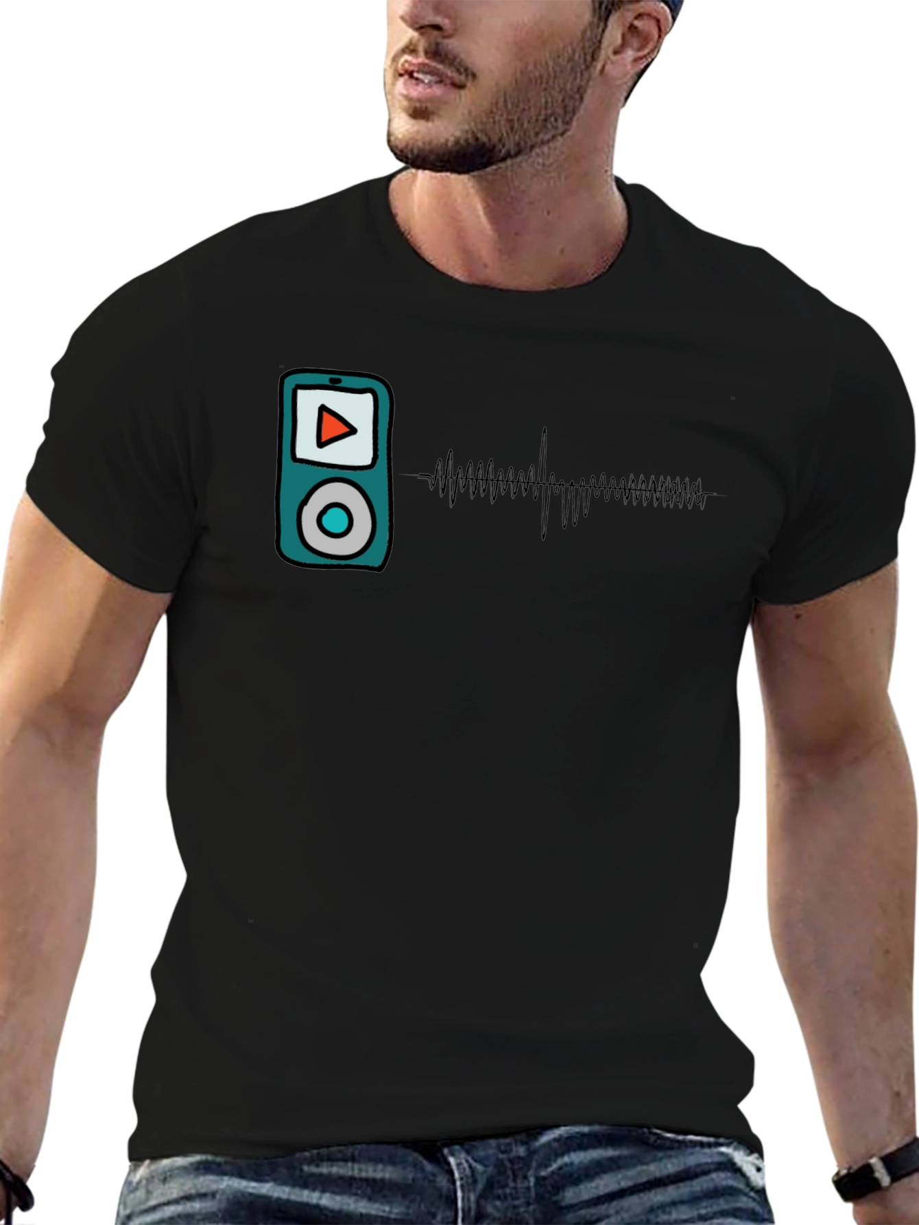 Music Player Graphic T-Shirt - Modern Style