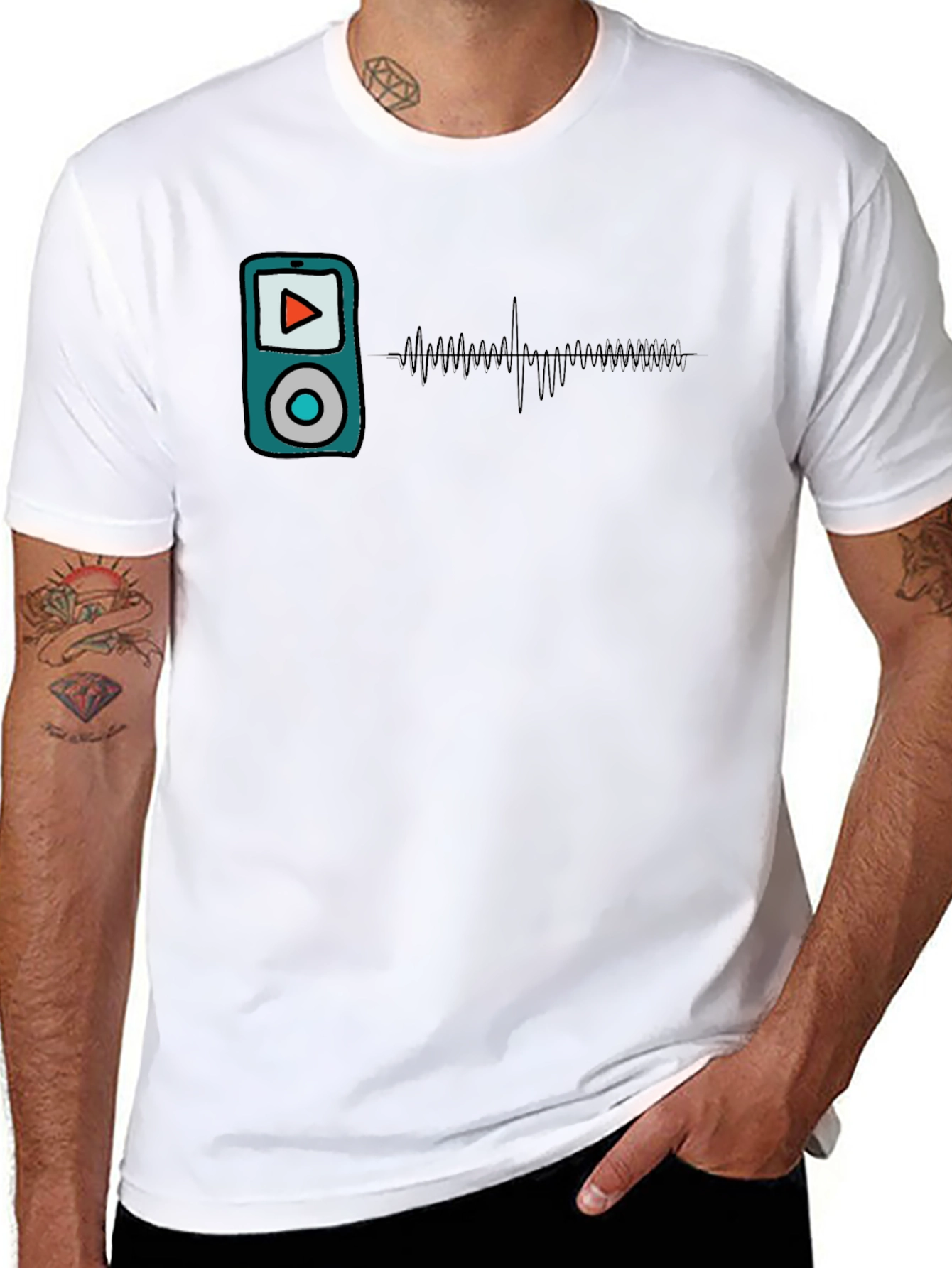 Music Player Graphic T-Shirt - Modern Style