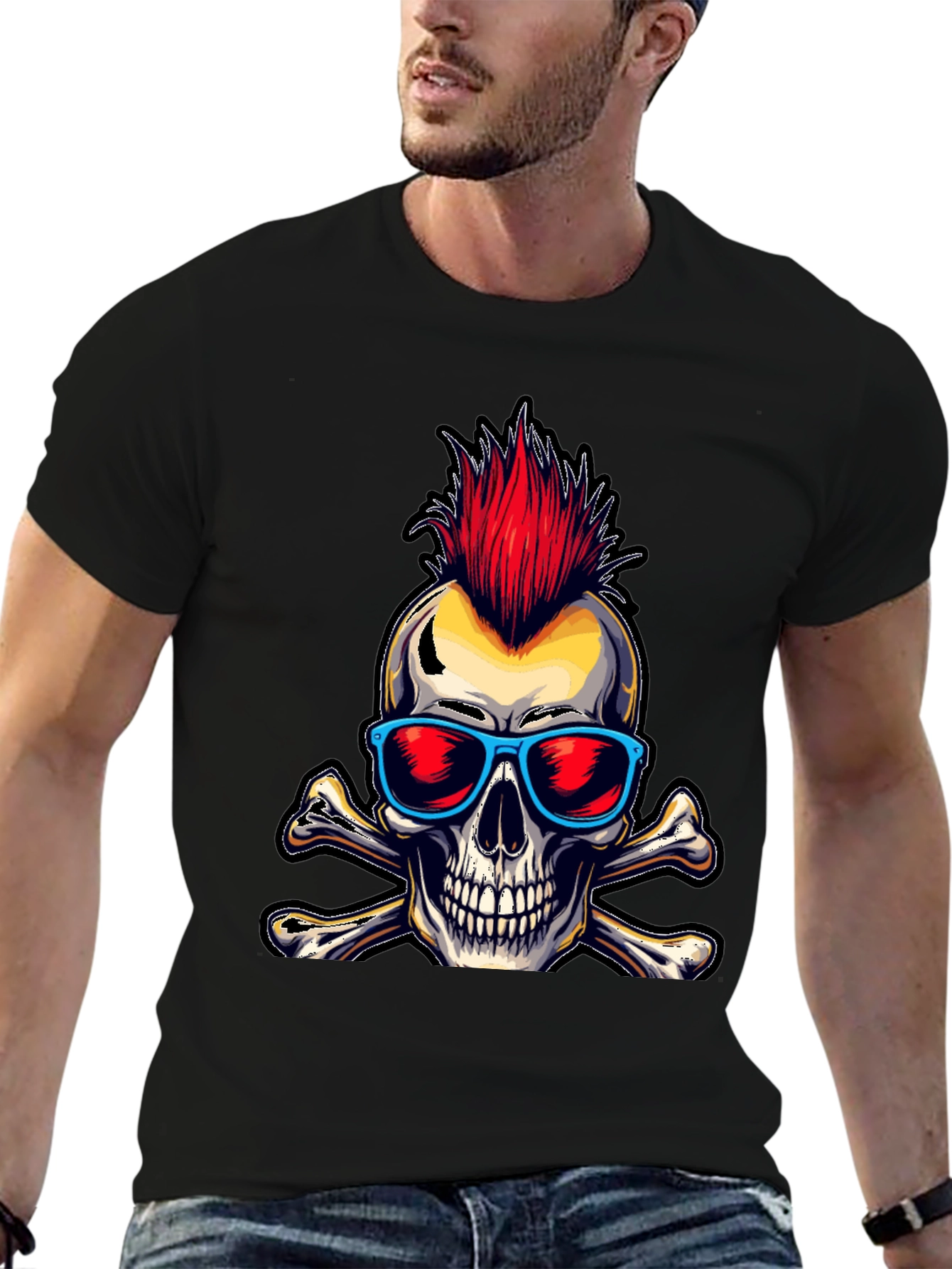 Punk Skull & Crossbones Graphic Tee