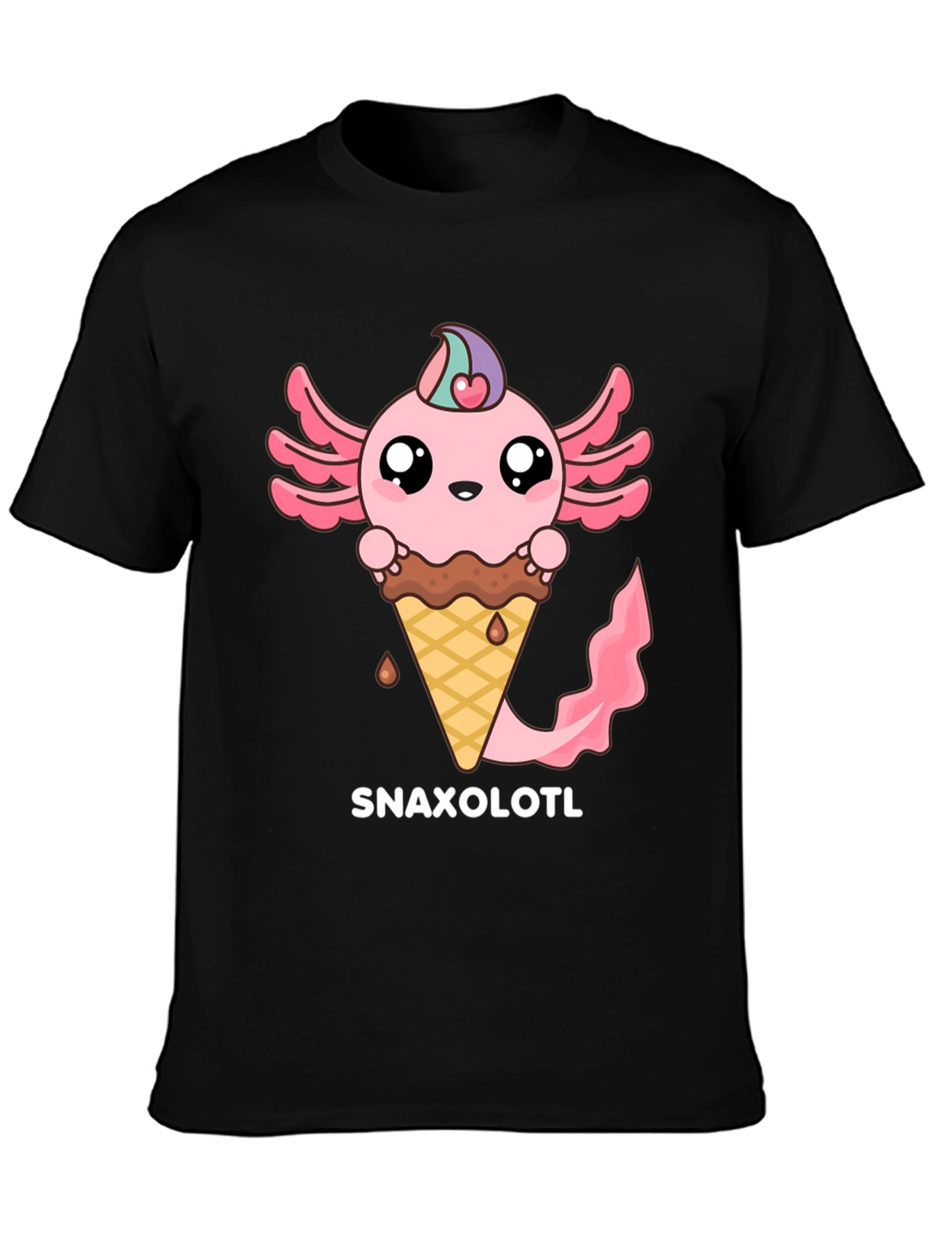 Snaxolotl T-Shirt - Axolotl Ice Cream Cone Tee