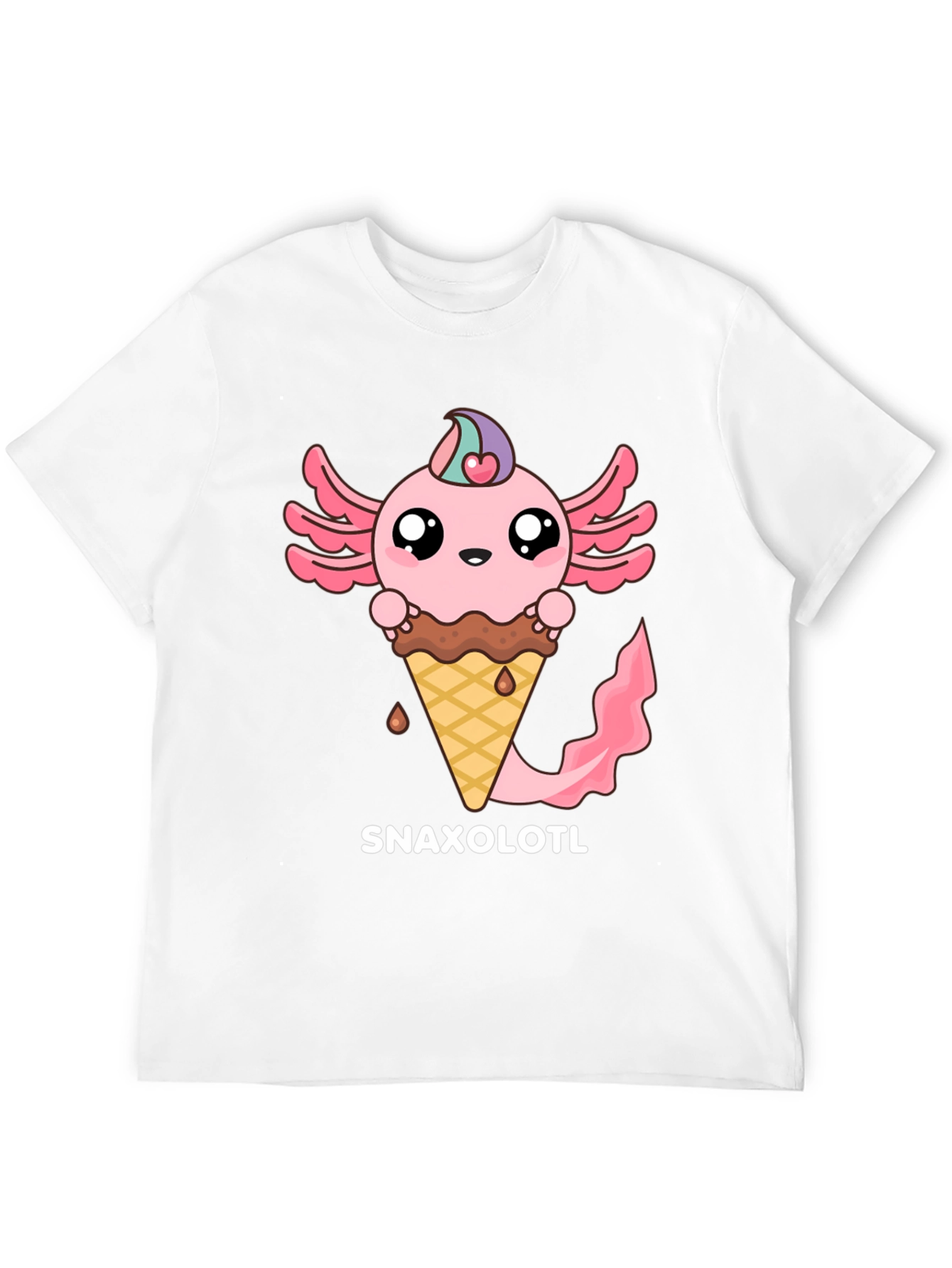 Snaxolotl T-Shirt - Axolotl Ice Cream Cone Tee