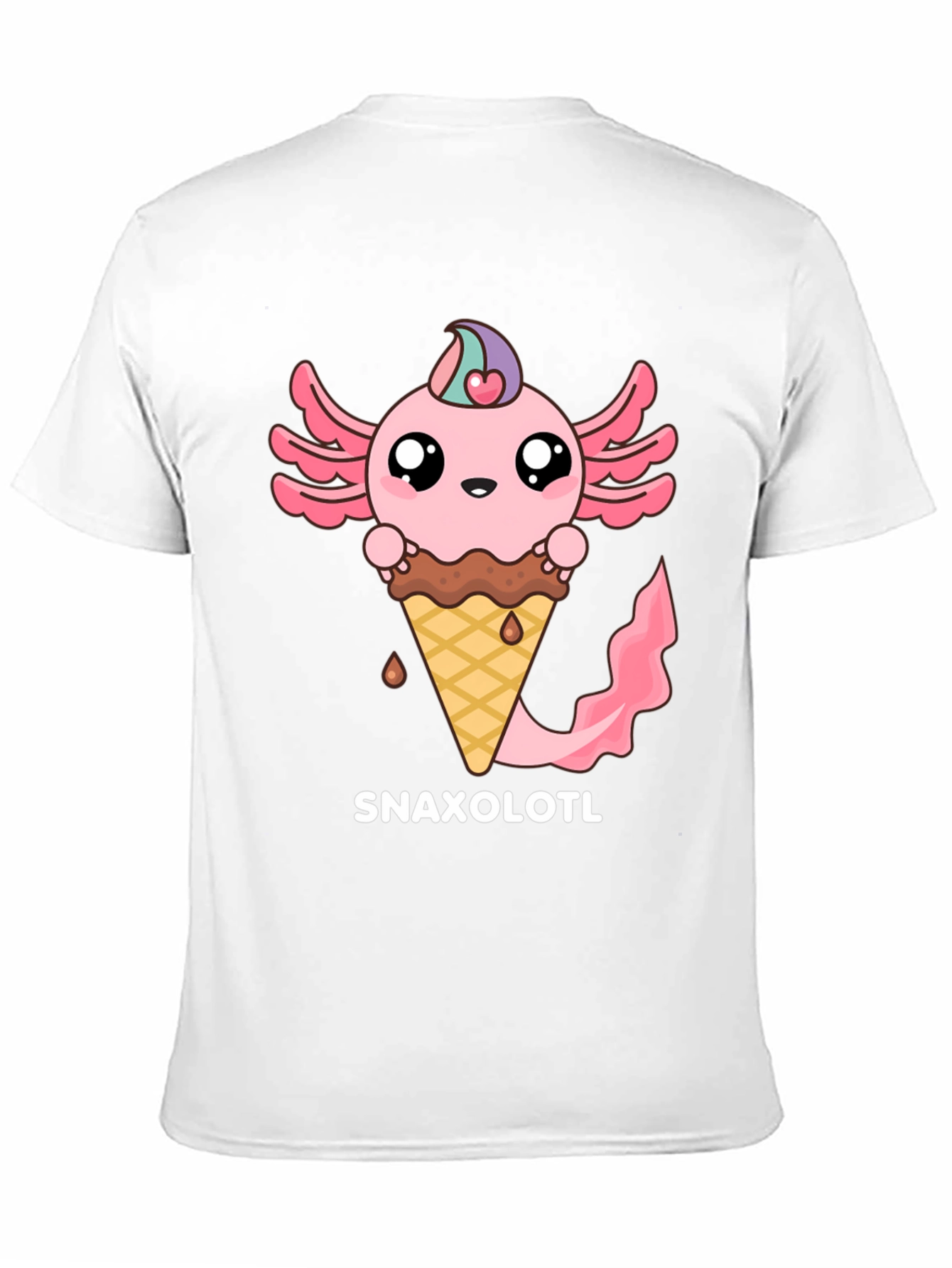 Snaxolotl T-Shirt - Axolotl Ice Cream Cone Tee