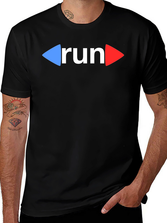 Run Graphic Tee - Black Cotton T-Shirt for Runners