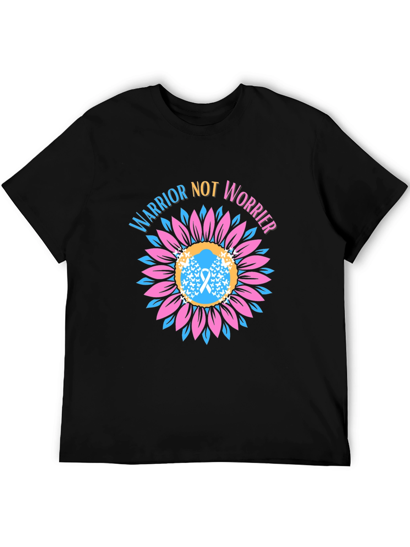 Warrior Not Worrier Sunflower Graphic T-Shirt