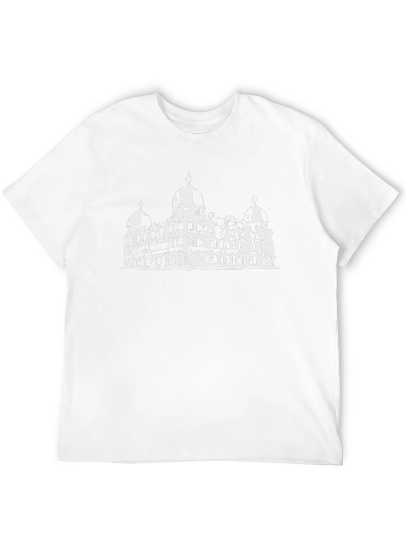 Black T-Shirt with White Palace Graphic