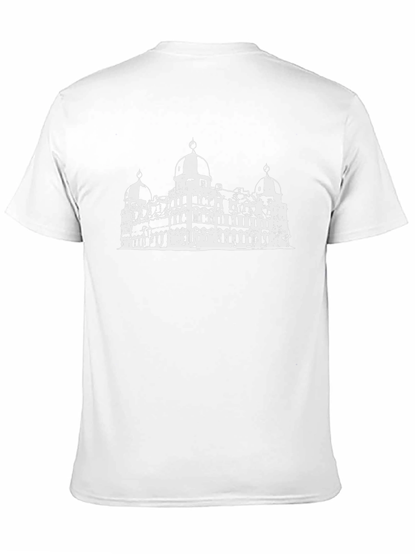 Black T-Shirt with White Palace Graphic