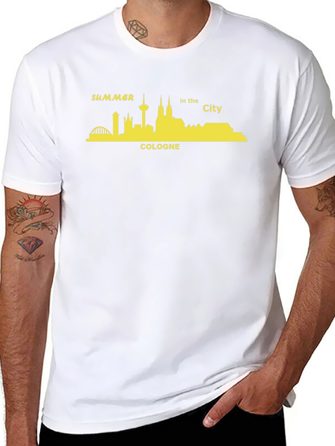 Cologne Summer City Skyline Graphic T-Shirt